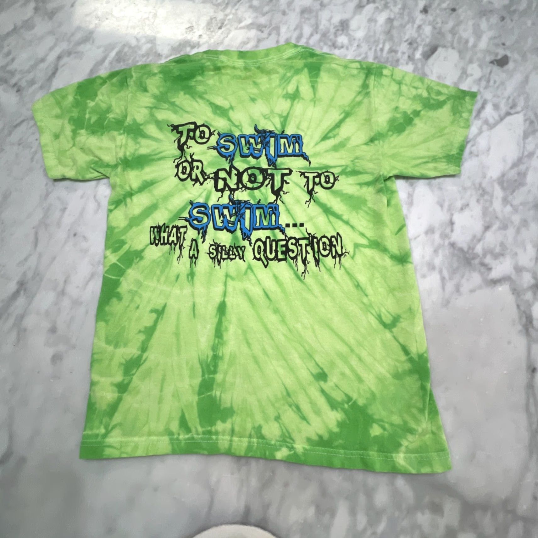 Area VINTAGE Tie-Dye Swim Team T-Shirt Double-Sided Adult Small Green Summer Swimming Mens Size US S / EU 44-46 / 1 - 5 Thumbnail