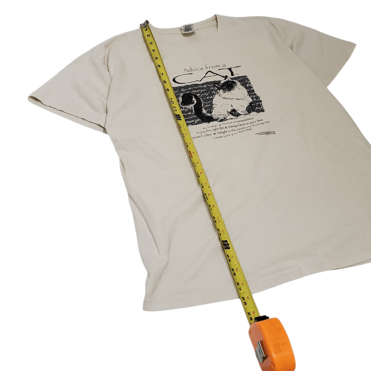 Vintage Y2K Advice From A Cat T-Shirt Size US XL / EU 56 / 4 - 7 Thumbnail