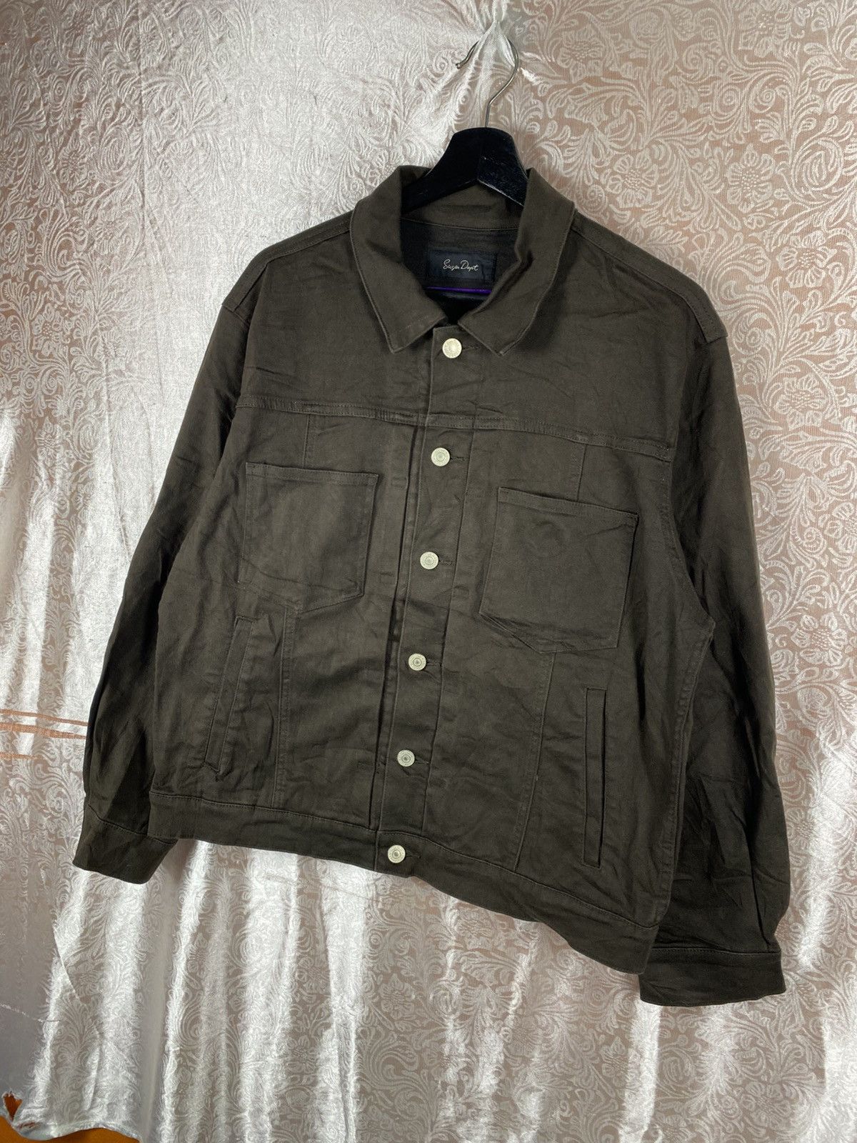 Japanese Brand Sugar Dept Dr Denim Honzawa QLT Brown Minimal Work Jacket Size US M / EU 48-50 / 2 - 4 Thumbnail