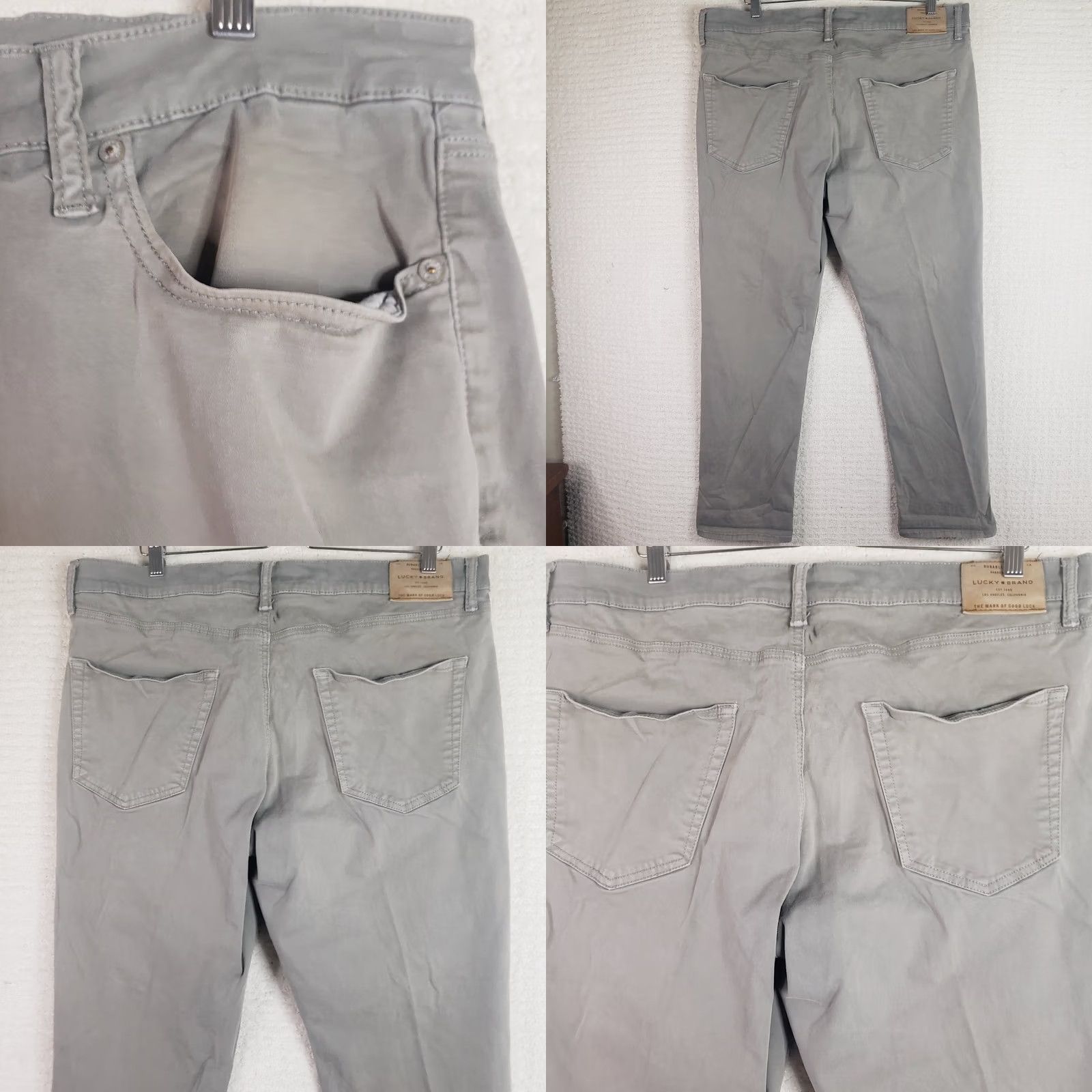 Lucky Brand Lucky Brand 410 Pants Mens 38x30 Gray Athletic Slim Stretch Chino Casual 5-Pocket Zipper Jeans Size US 38 / EU 54 - 8 Thumbnail