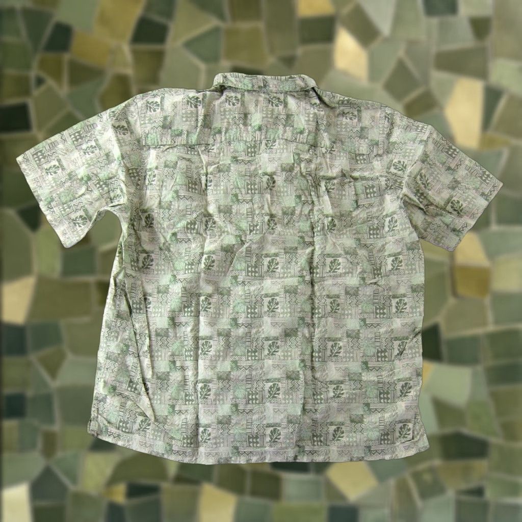 Vintage Vtg L.L. Bean Cotton Green Floral Hawaiian Short Sleeve Traditional Fit Shirt XL Size US XL / EU 56 / 4 - 1 Thumbnail