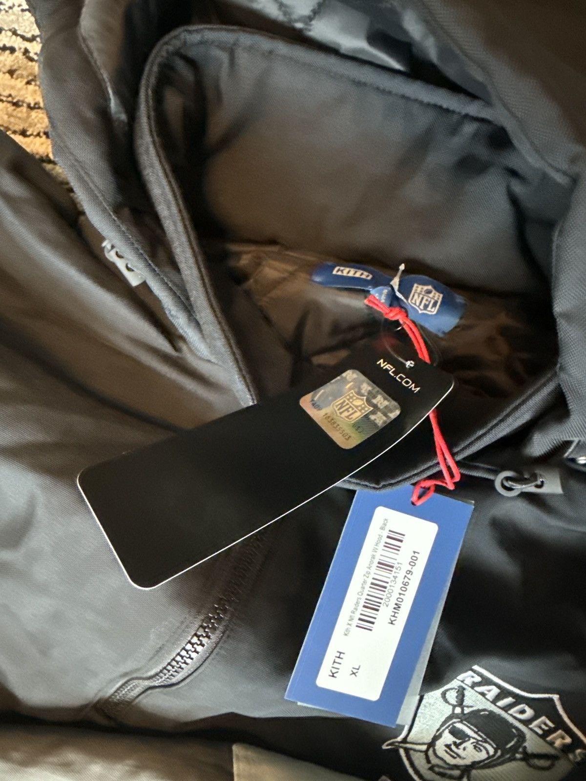 47 Brand × Kith Kith 47 NFL Raiders Quarterzip Hooded Jacket Size US XL / EU 56 / 4 - 4 Thumbnail