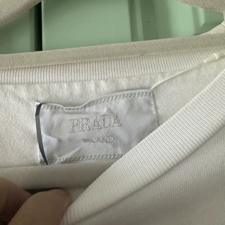 Prada Prada White short-sleeved T-shirt Size US L / EU 52-54 / 3 - 3 Thumbnail