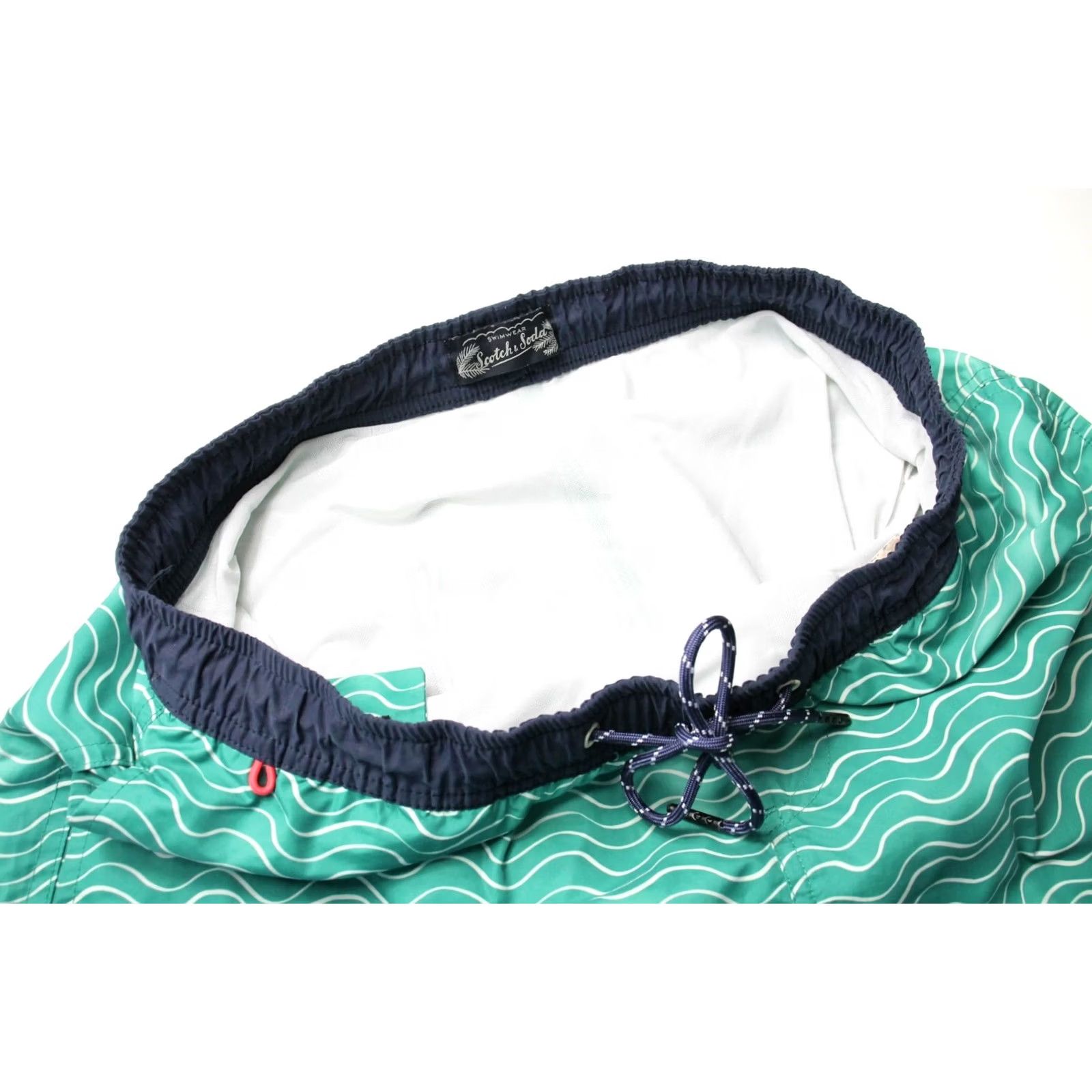 Scotch & Soda SCOTCH & SODA Swimwear Shorts Men's MEDIUM Blue Drawstring Logo Patterned Size US 31 - 4 Thumbnail