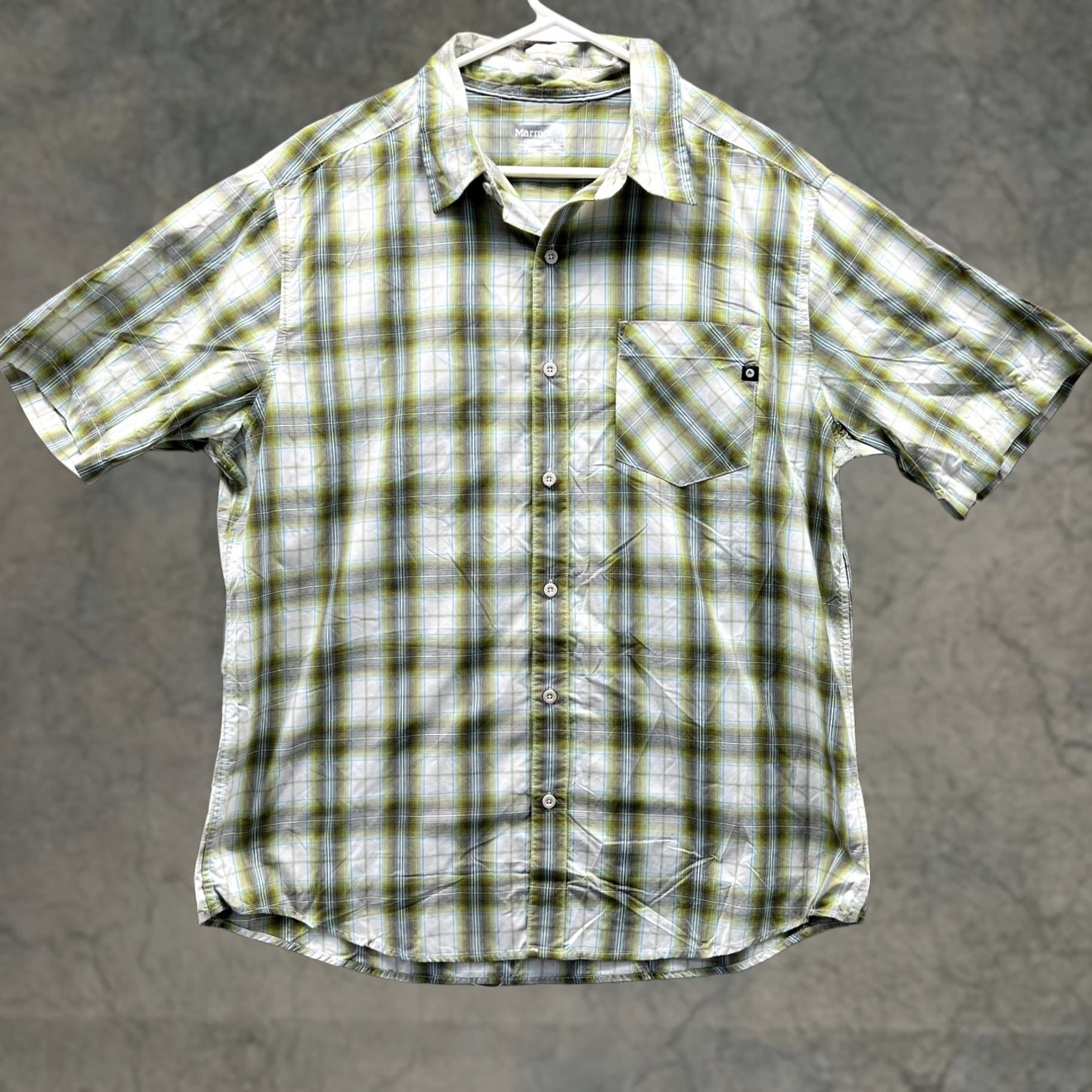 Marmot VINTAGE Marmot Shirt Mens L Green White Button Down Plaid Outdoors Checkered SCC 119 Size US L / EU 52-54 / 3 - 1 Thumbnail