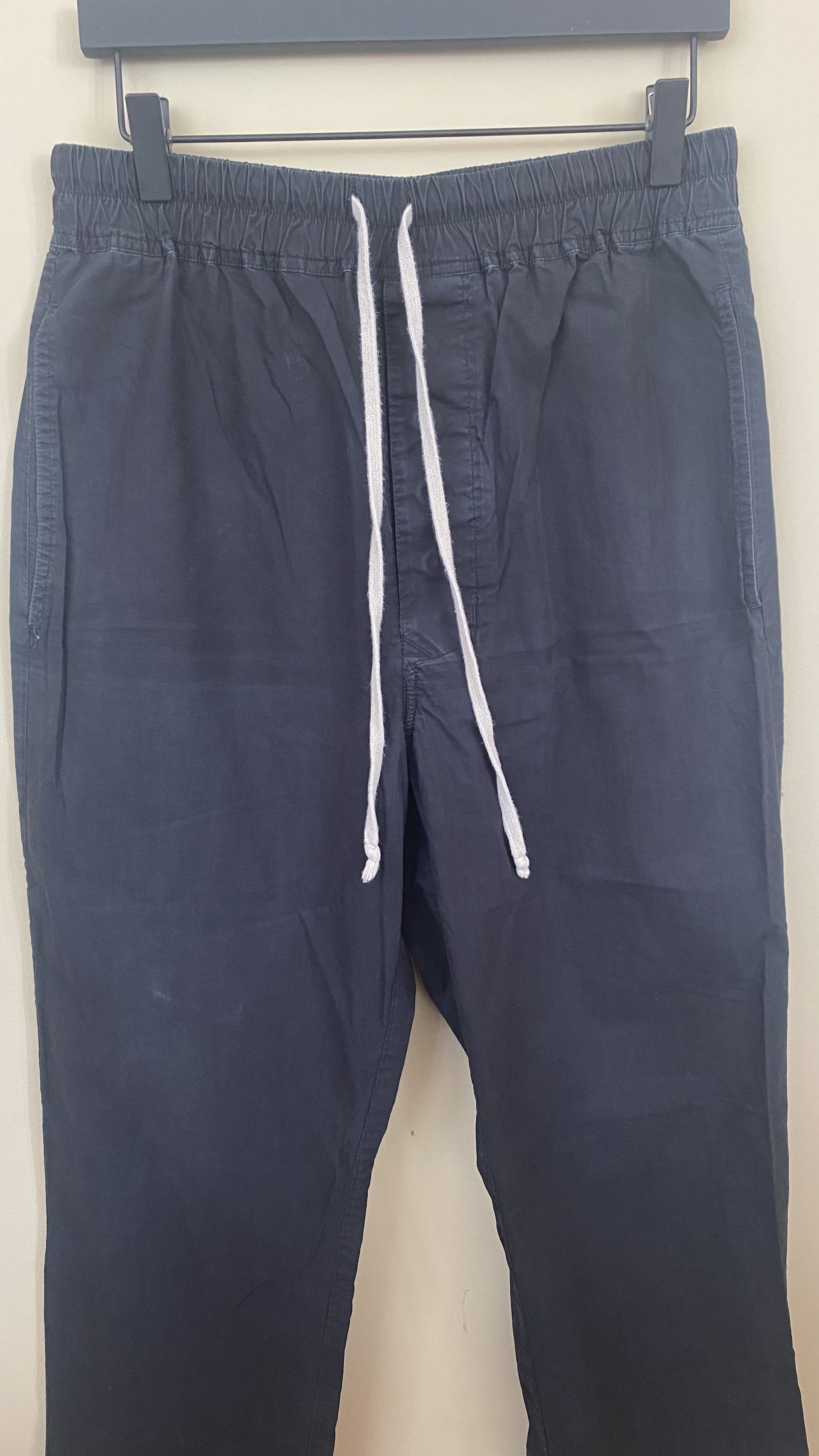 Rick Owens Rick Owens Drawstring Slim Poplin Astaires Long Pant Black Size US 36 / EU 52 - 2 Thumbnail