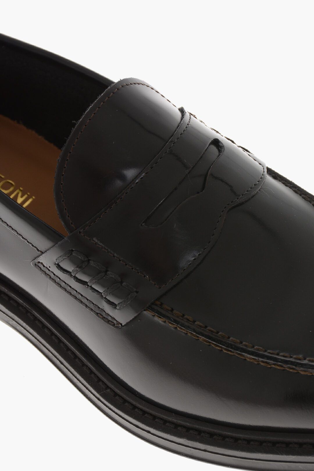 Testoni og1mm0226 Brushed Leather Penny Loafers in Brown Size US 12 / EU 45 - 4 Thumbnail