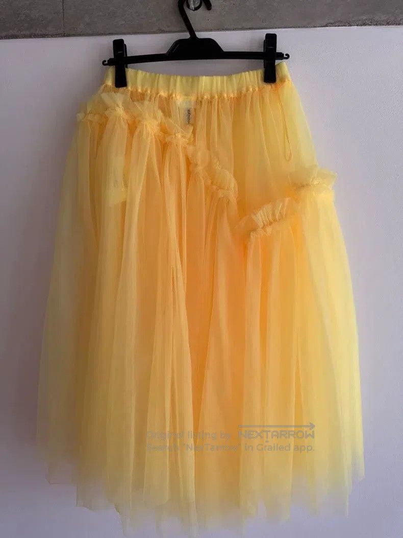 Comme des Garcons Comme Des Garcons size XS Yellow vintage lace design chiff Size 22" - 2 Thumbnail