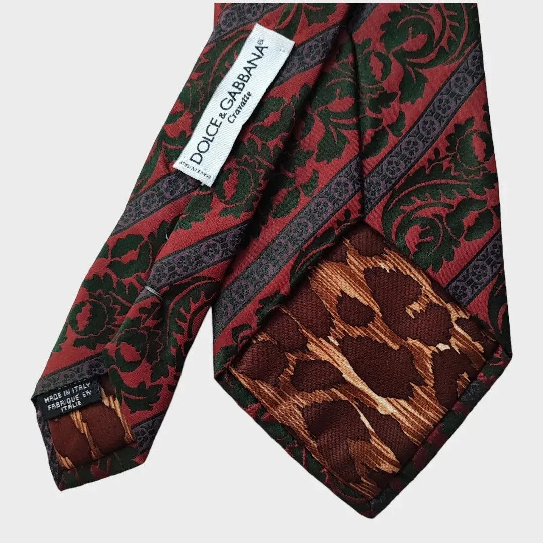 Dolce & Gabbana Dolce & Gabbana Red Brocade Silk Tie – FASHIONELLA Size ONE SIZE - 5 Thumbnail