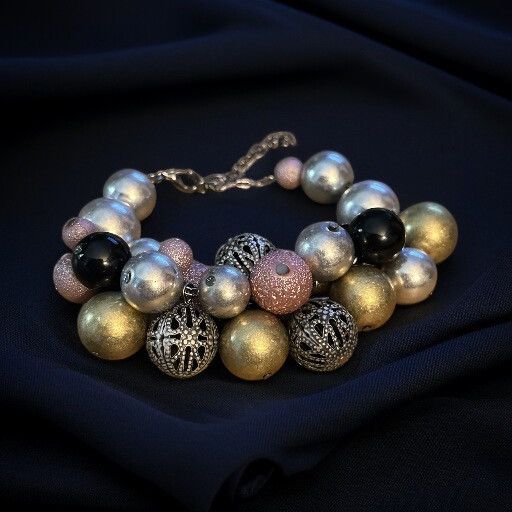 Other Chunky metallic multicolor cluster ball bead bracelet Size ONE SIZE - 1 Thumbnail
