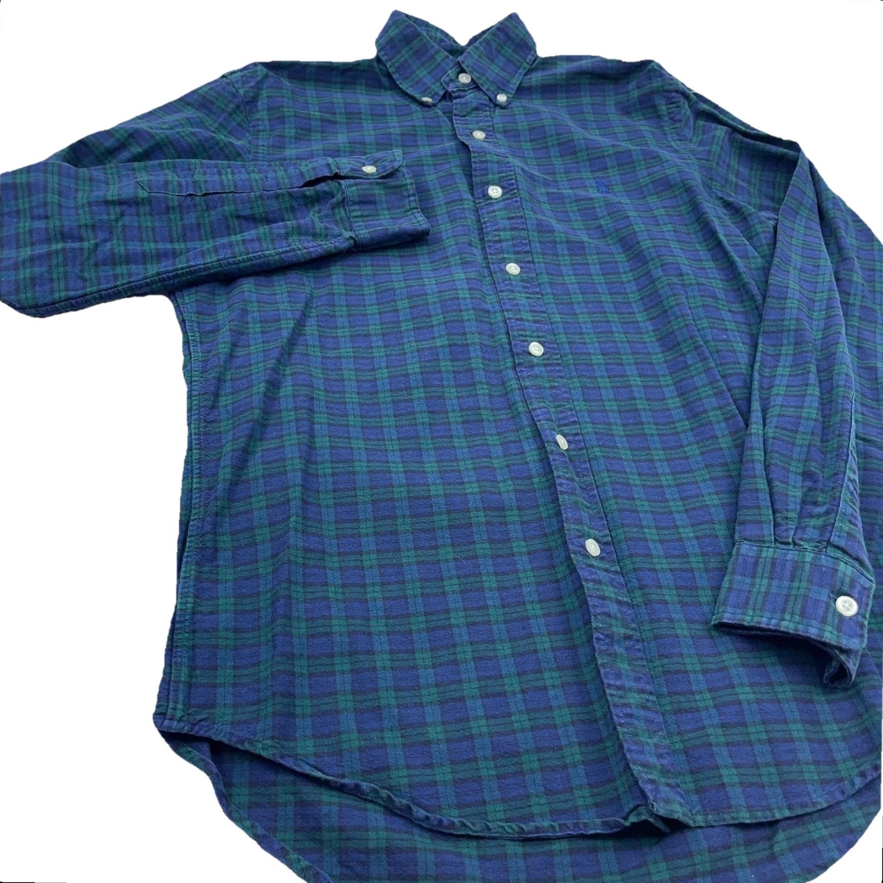 Ralph Lauren Ralph Lauren Shirt Men Small Button-Up Green Blue Blackwatch Plaid Adult Size US S / EU 44-46 / 1 - 4 Thumbnail