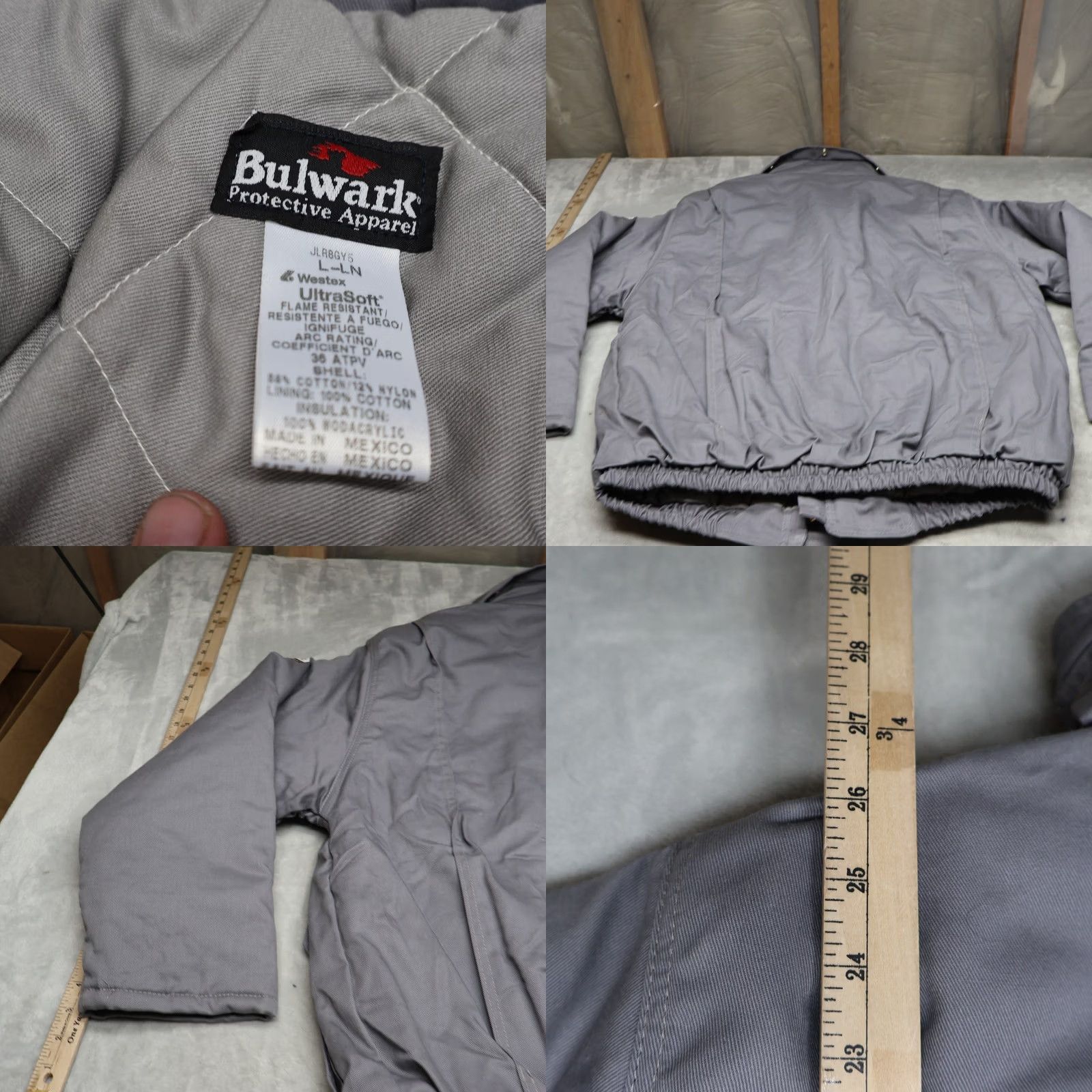 Vintage Bulwark FR Bomber Jacket Men L Gray Westex Flame Resistant Cotton Nylon Blend Utility Jacket Size US L / EU 52-54 / 3 - 9 Thumbnail