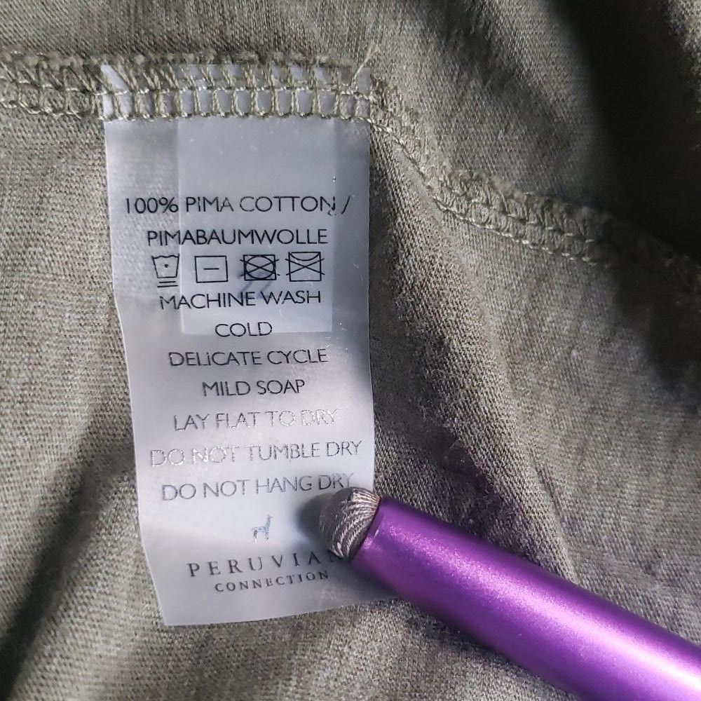 Designer CT543 Peruvian Connection Ladies Olive Green T-shirt L Size L / US 10 / IT 46 - 4 Thumbnail