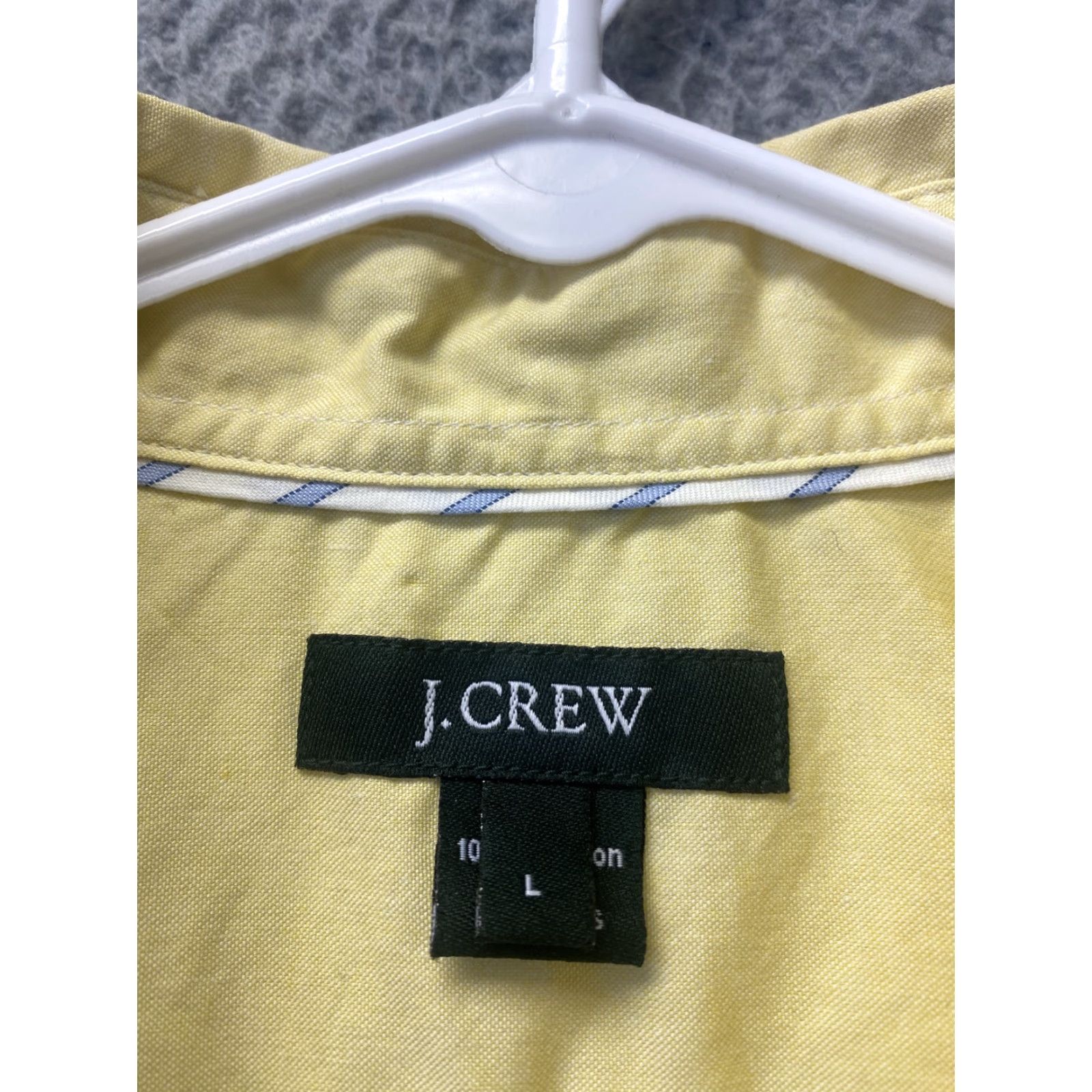 Vintage J.Crew Button Down Shirt Women Large Yellow Long Sleeve Cotton Career Blouse Size L / US 10 / IT 46 - 4 Thumbnail