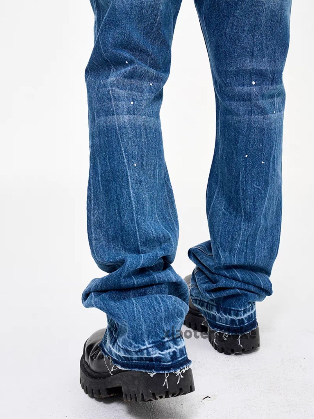 Jean × Vintage washed faded yuppie bootcut flared paint hiphop jeans Size US 36 / EU 52 - 3 Thumbnail