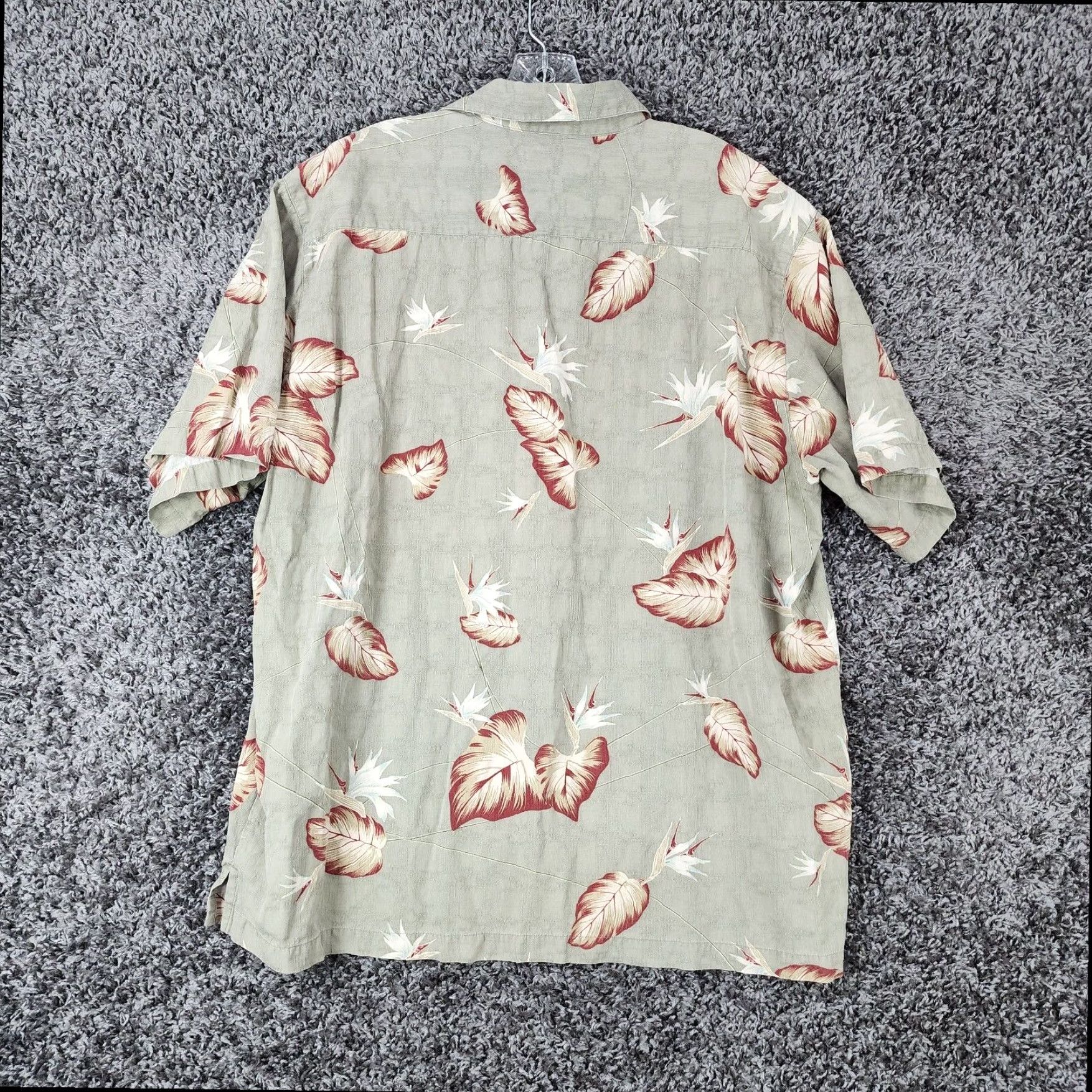 Vintage Caribbean Mens Hawaiian Green Floral Short Sleeve Button Up Shirt Size XL Size US 36 / EU 52 - 5 Thumbnail