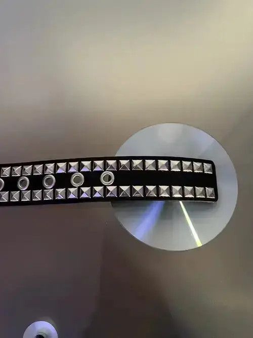Other OS Double Row Pyramid Studded Belt (black) Size ONE SIZE - 3 Thumbnail