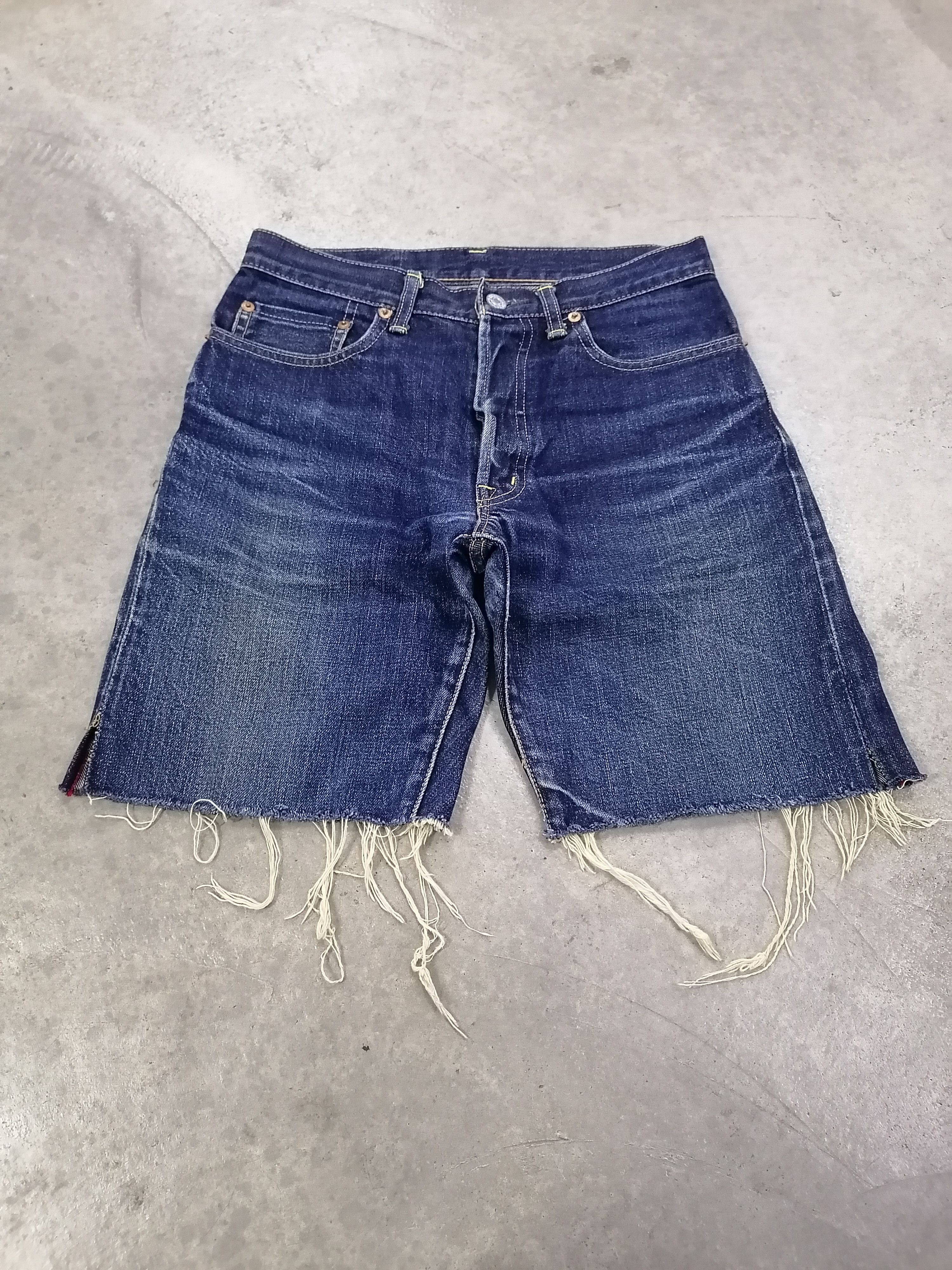 Japanese Brand × Okura Okura Japan Re-Cut Distressed Denim Short Pants Size US 28 / EU 44 - 1 Thumbnail