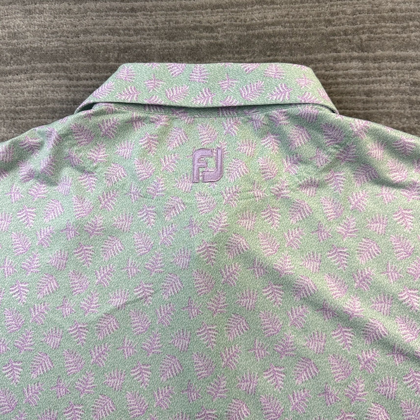 Footjoy Footjoy Polo Shirt Mens XL Green All Over Print Golf Performance Shirt Size US XL / EU 56 / 4 - 5 Thumbnail