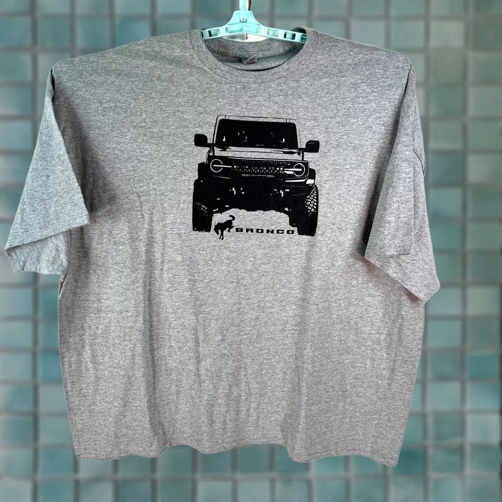 Gildan Gildan Ford Bronco Mens T Shirt Graphic Gray 5XL Crew Neck 100% Cotton Long Sleeve Midwest Florida Theme Mens Size US XXL / EU 58 / 5 - 1 Thumbnail