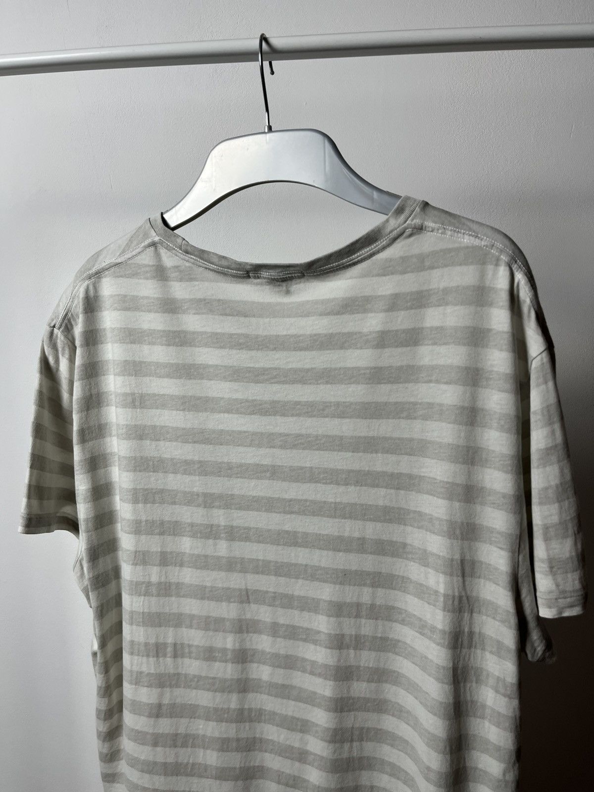 Burberry Burberry Brit Womens Stripe Tee Gray White Pocket Logo L Size L / US 10 / IT 46 - 11 Thumbnail