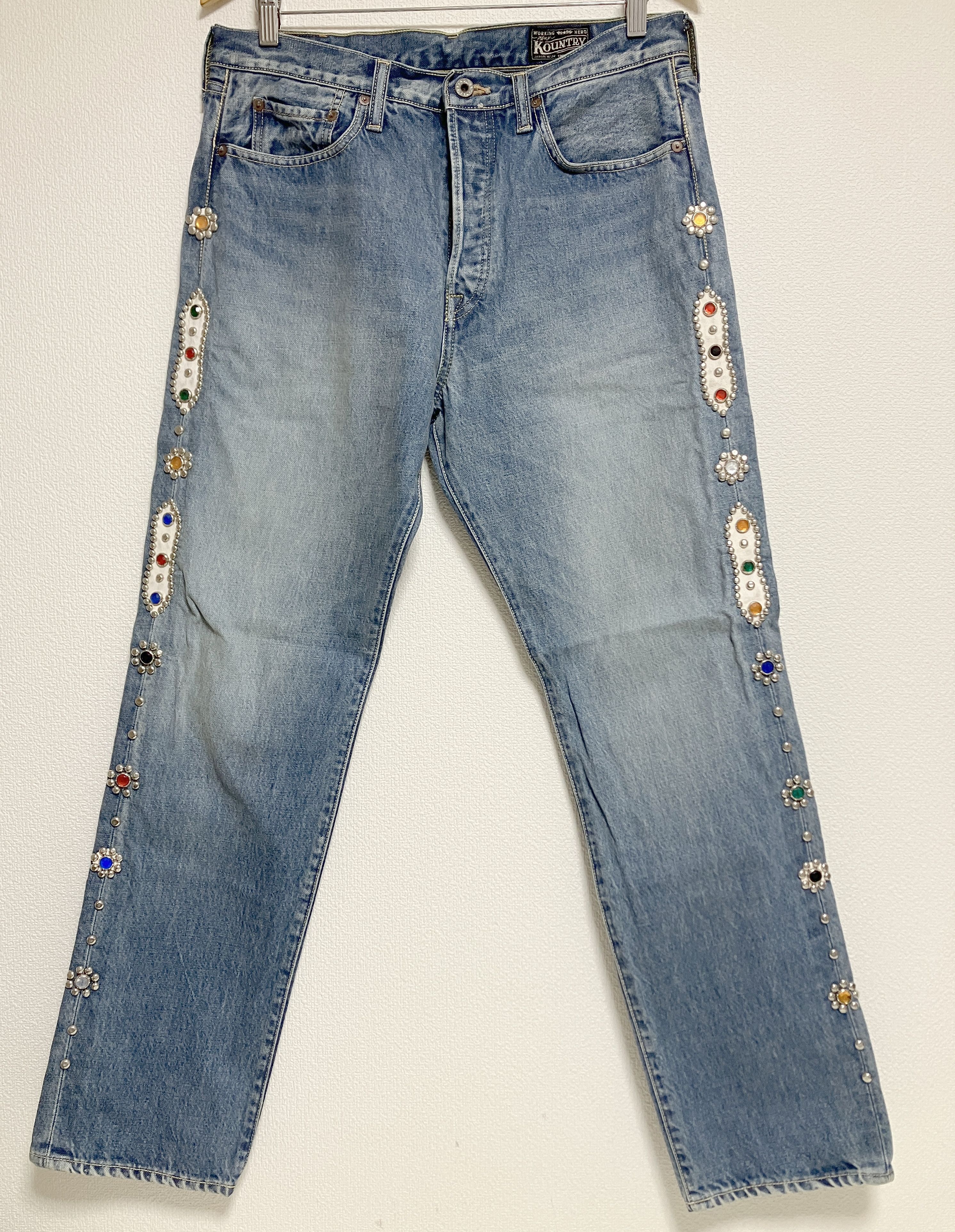 Kapital KAPITAL 14oz denim pants monkey cisco studs remake jeans 32 Size US 32 / EU 48 - 1 Thumbnail