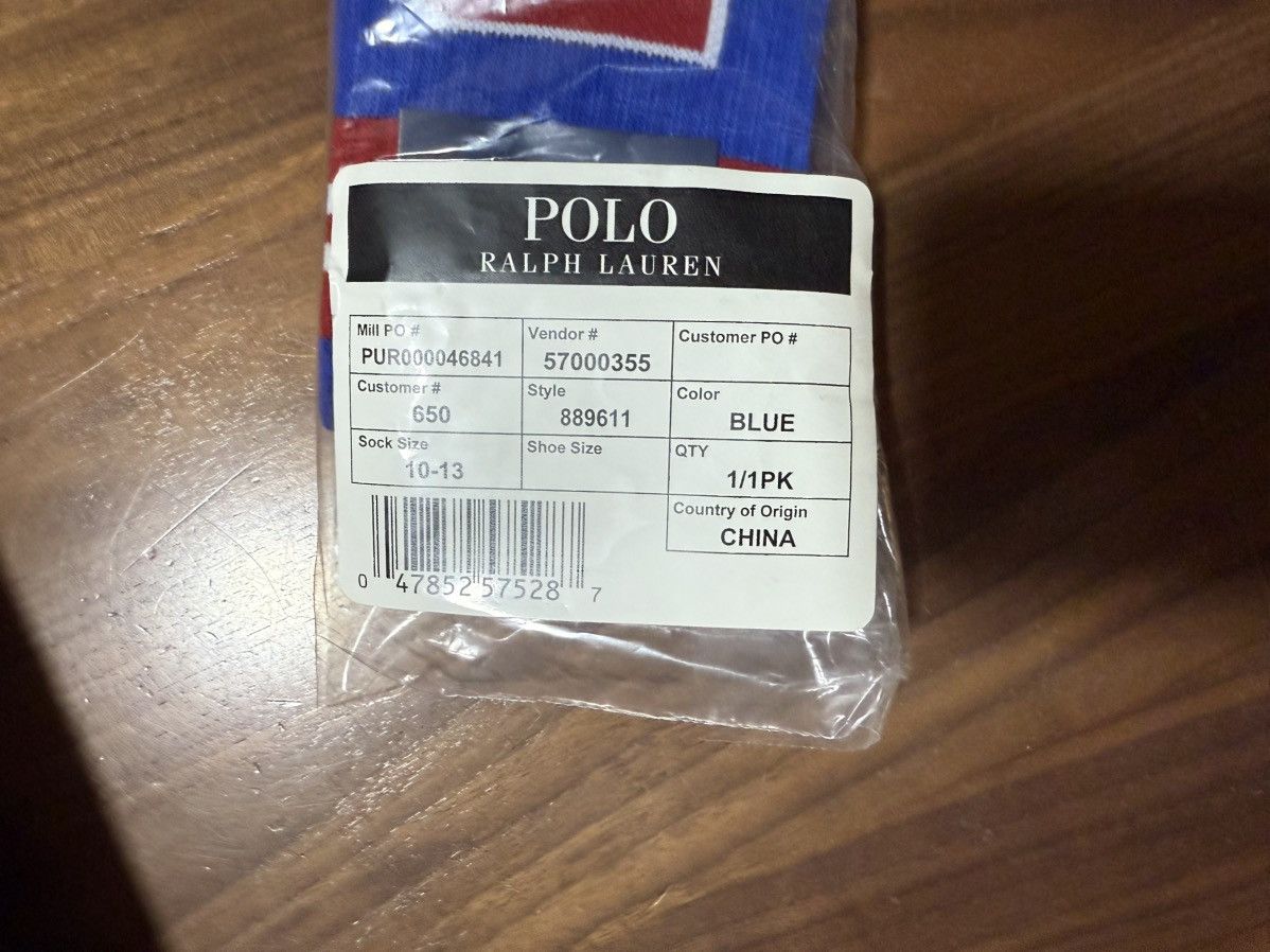 Polo Ralph Lauren Polo Ralph Lauren RL P-Wing Cotton-Blend Crew Socks Blue Size ONE SIZE - 4 Thumbnail