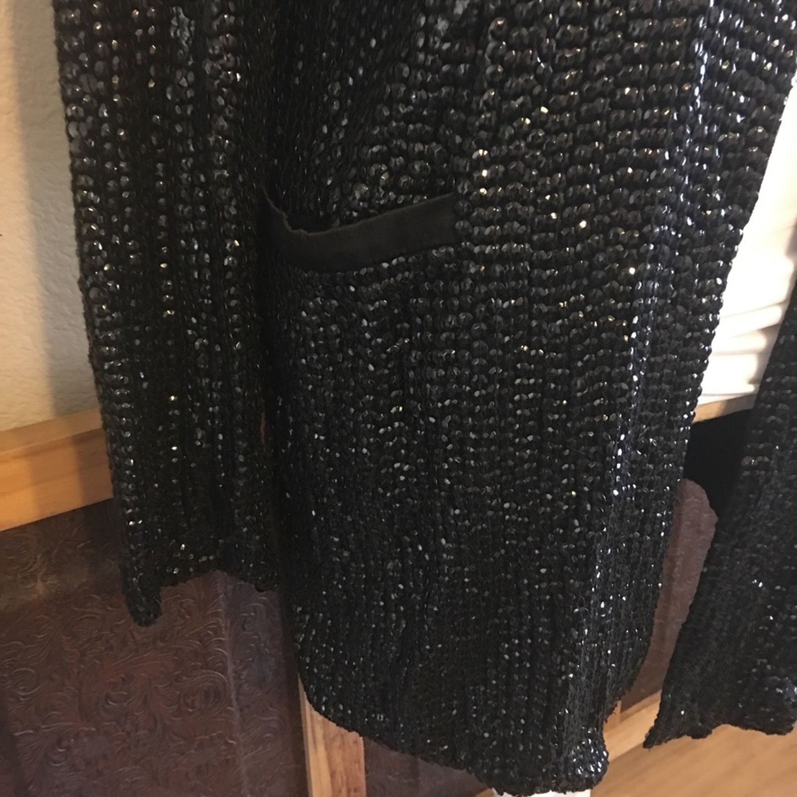 Other Ambre Babzoe black sequin open front jacket NWT 36 Size S / US 4 / IT 40 - 4 Thumbnail
