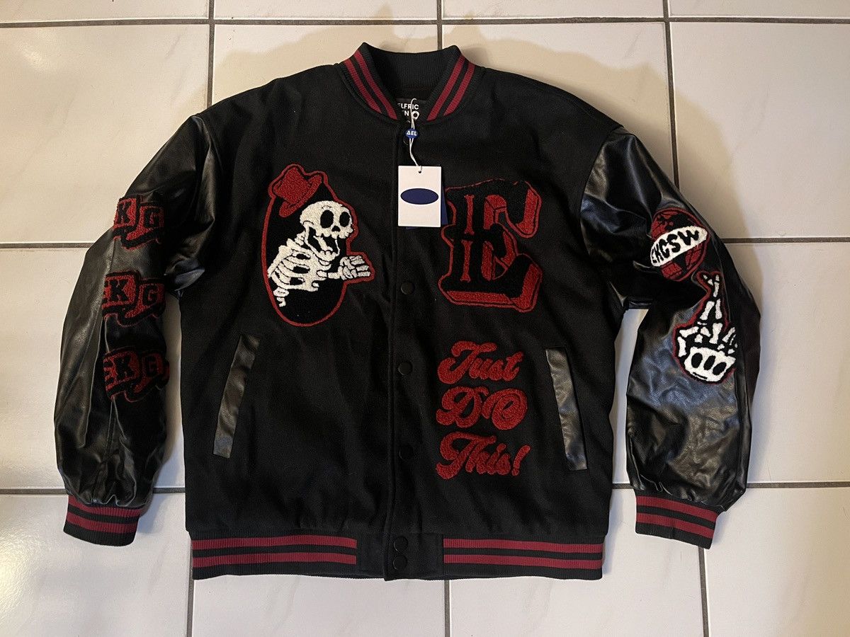 Other Aelfric Eden Size Small Black Varsity Bomber Jacket Skeleton Size US S / EU 44-46 / 1 - 1 Thumbnail