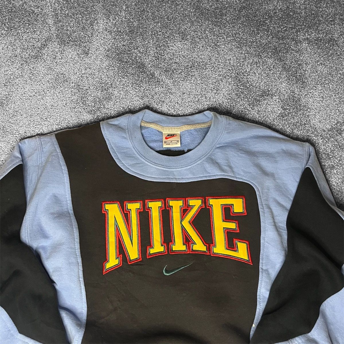 Nike Vintage Nike Rework Sweatshirt - Size Medium - Blue & Black Size US M / EU 48-50 / 2 - 2 Thumbnail