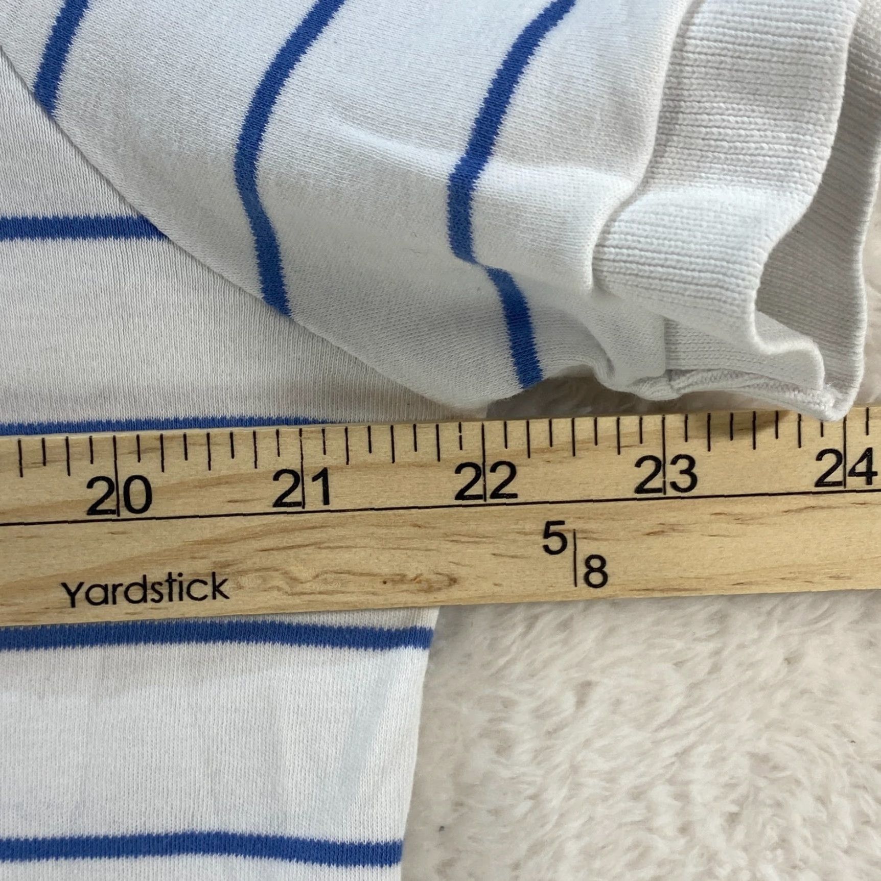 Ralph Lauren VINTAGE Polo Ralph Lauren Polo Shirt Mens M Medium White Blue Pony Striped Short Sleeve Slim Fit Size US M / EU 48-50 / 2 - 6 Thumbnail