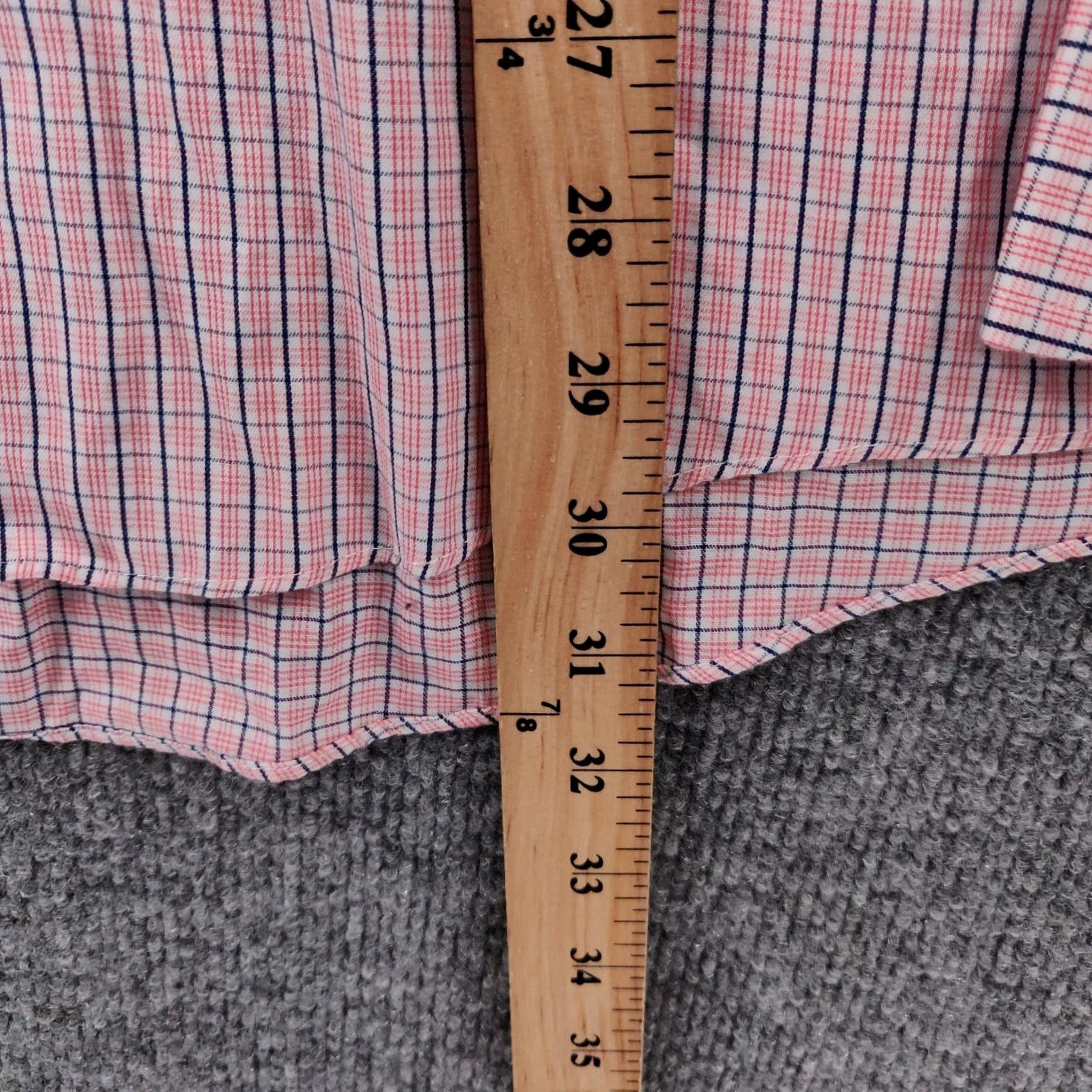 Chaps Chaps Dress Shirt Mens 16 Red Plaid Button-Down Wrinkle Resistant Stretch Collar Size 42R - 7 Thumbnail