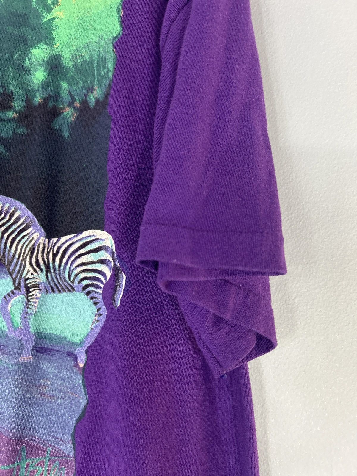 Vintage Vintage 1992 Harlequin Nature Graphics Zebra Tee Size US L / EU 52-54 / 3 - 6 Thumbnail