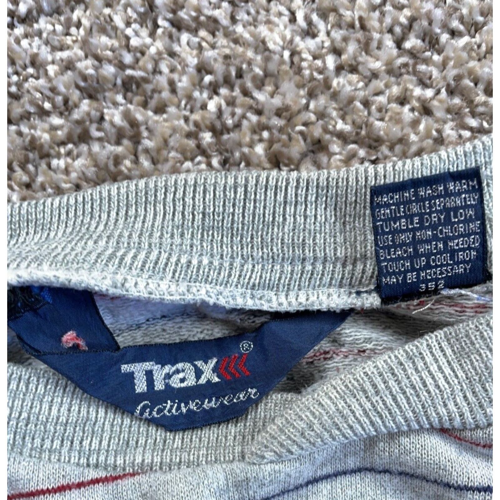 Vintage VINTAGE 90s TRAX Striped Raglan Sweater Mens Large Gray Blue Lightweight Acrylic Cotton Blend Pullover Size US L / EU 52-54 / 3 - 4 Thumbnail