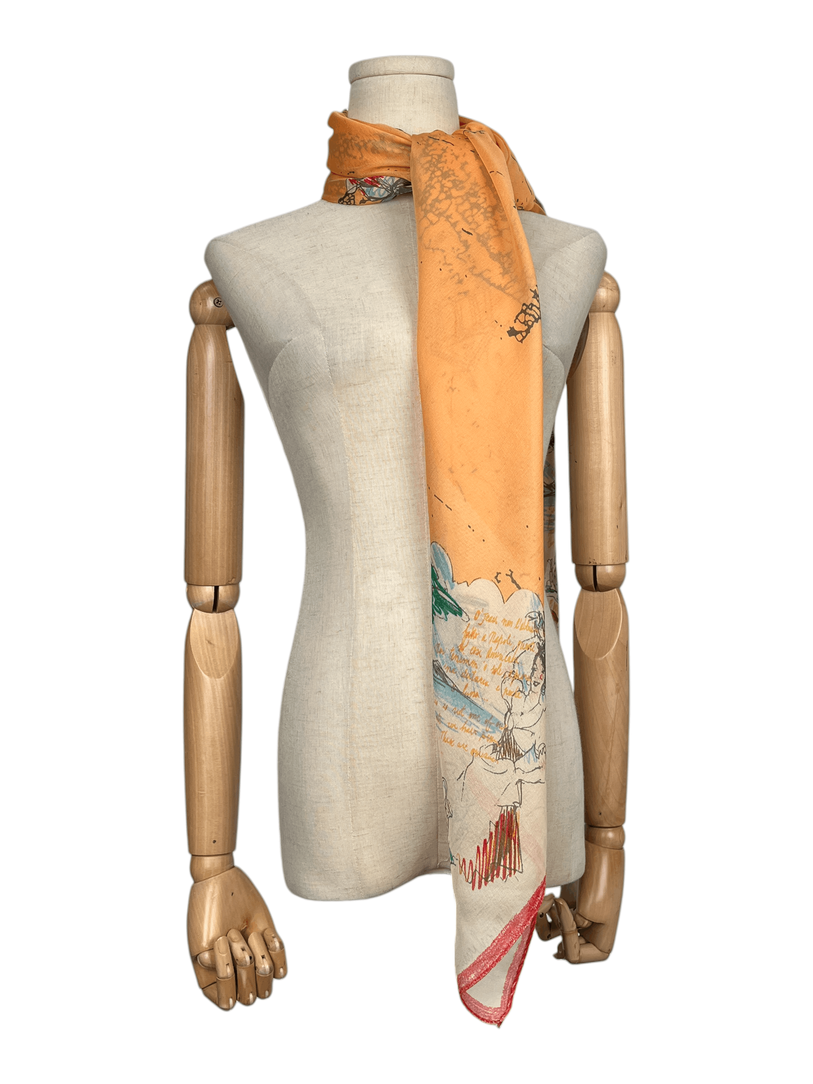 Moschino Moschino Vintage Illustrated Print Square Scarf Size ONE SIZE - 3 Thumbnail