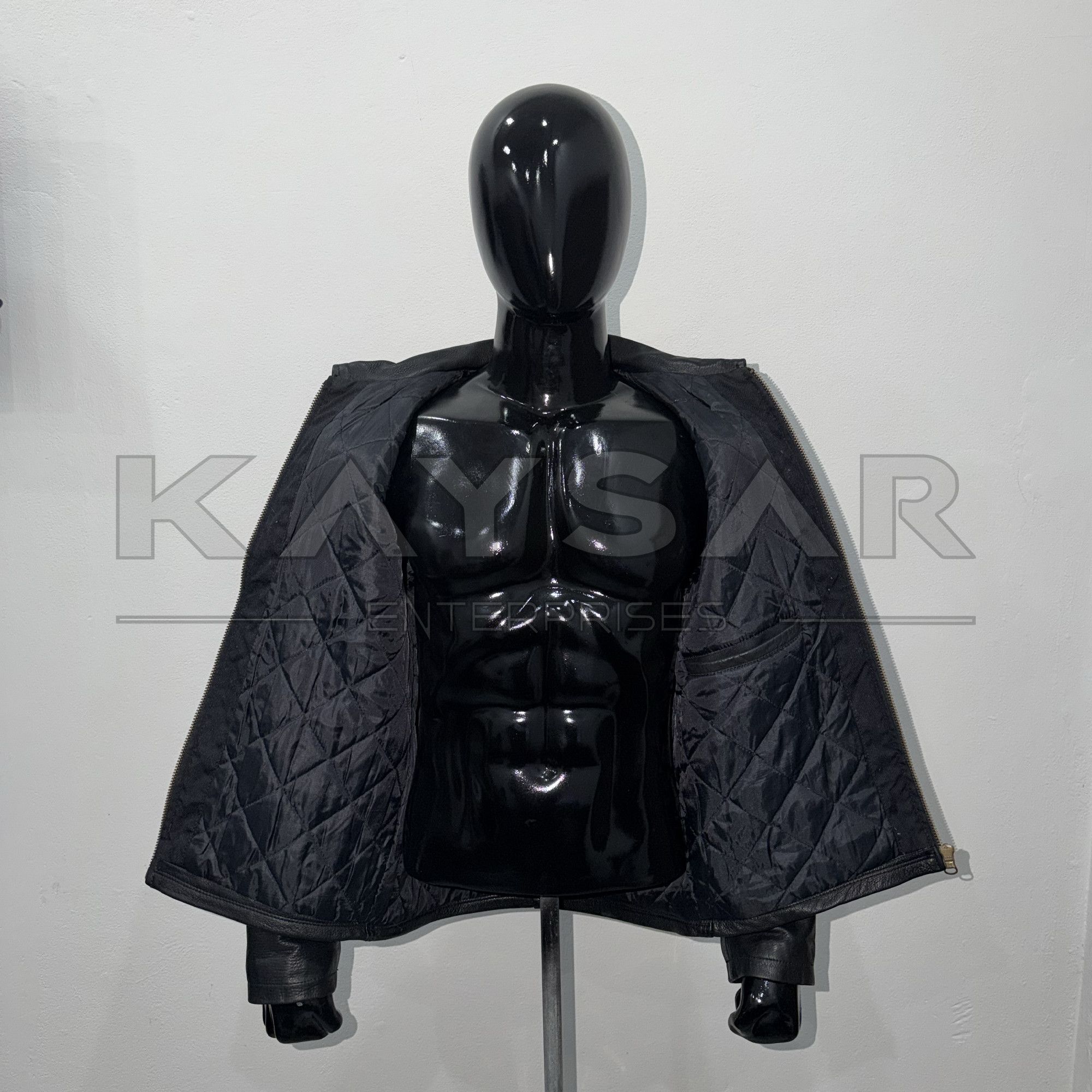 Vintage Black Cowhide Leather Jacket – Classic Casual Fit