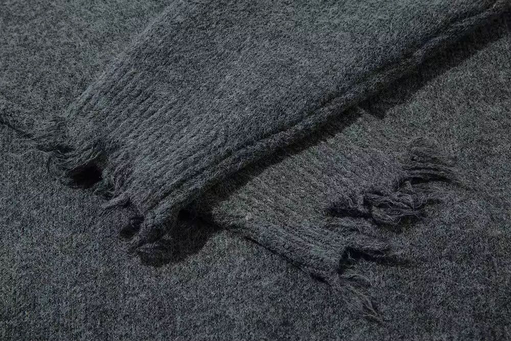 Other Streetwear Design Zipper Frayed Ripped Baggy Sweater Jumper Size US XL / EU 56 / 4 - 4 Thumbnail
