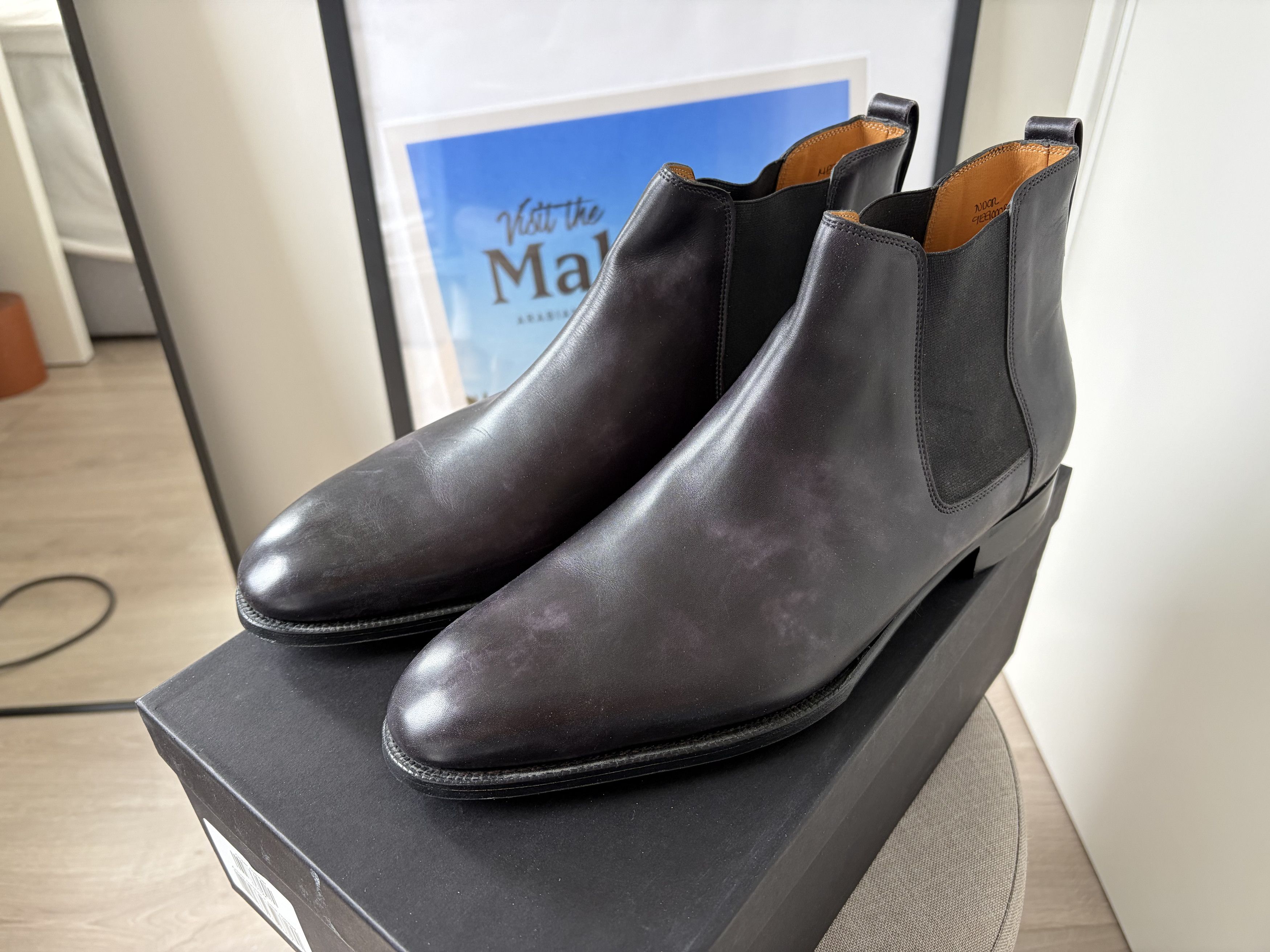 John Lobb [NO US TAX] New John Lobb museum calf Chelsea boots, UK9 Size US 10 / EU 43 - 1 Thumbnail