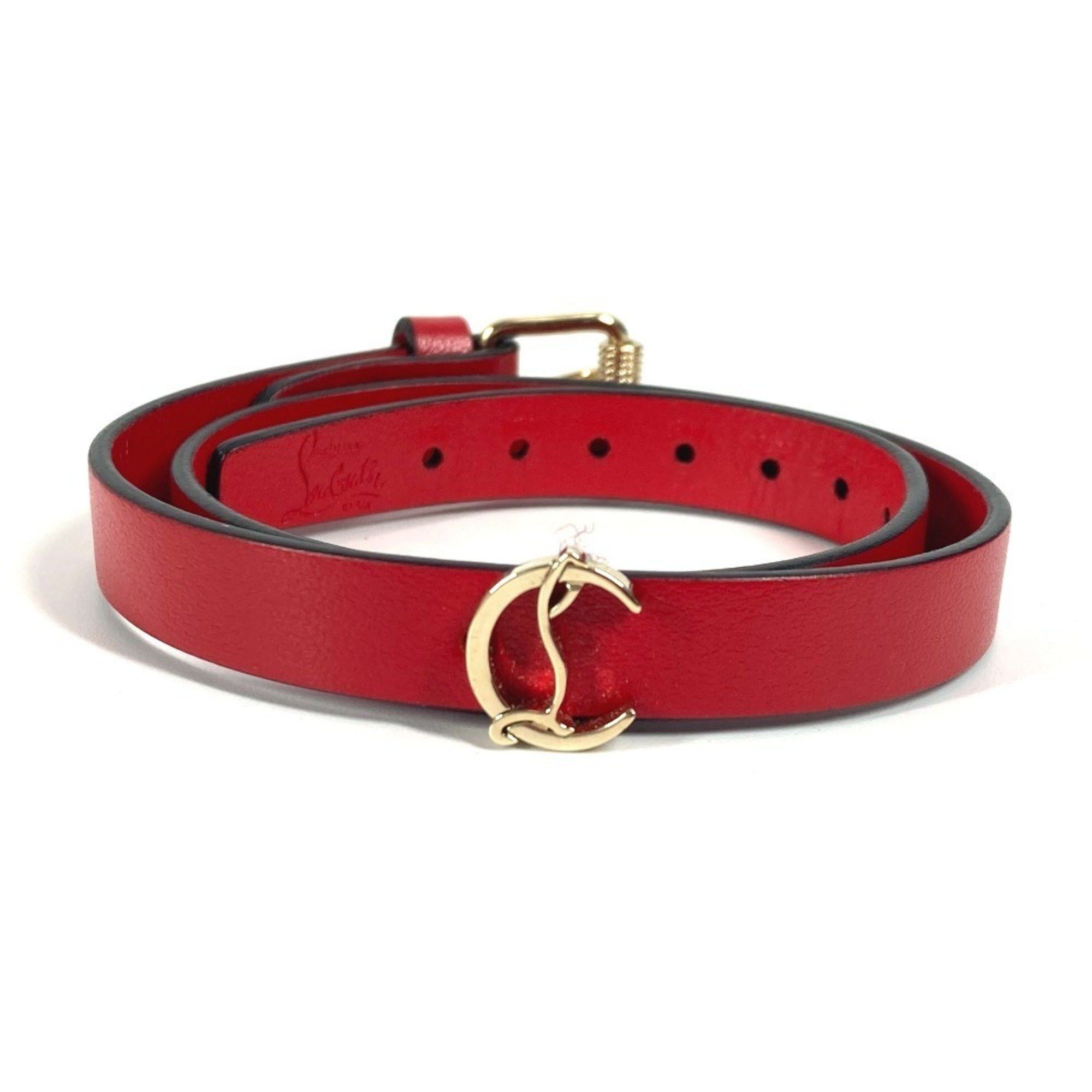 Christian Louboutin Christian Louboutin 1205077 Loubilink CL logo double bracelet accessory leather ladies red Size ONE SIZE - 1 Thumbnail
