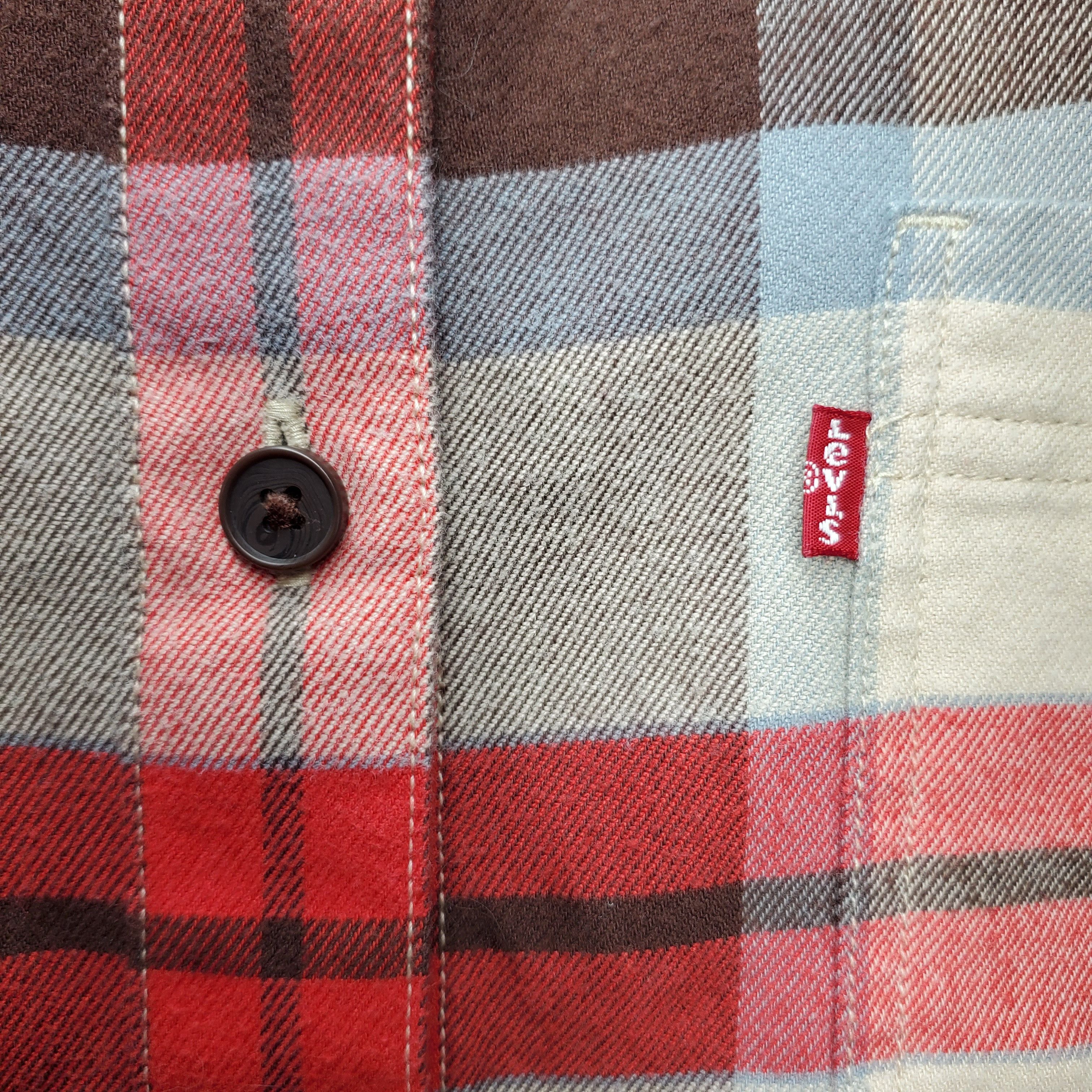 Levi's Levi's Size XL Button Down Flannel Shirt Relaxed Red Brown Size XL / US 12-14 / IT 48-50 - 7 Thumbnail