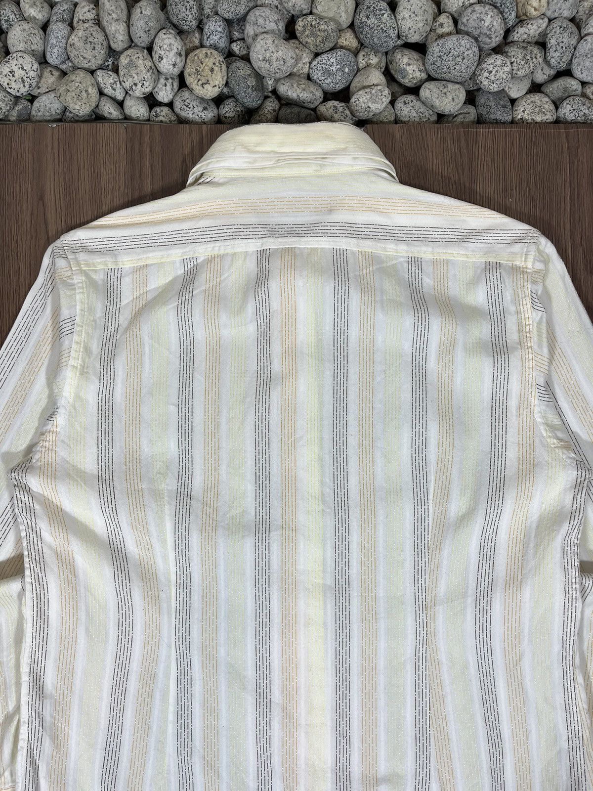 Matsuda × Nicole Club × Vintage Nicole Monsieur Double Collar Striped Button Shirt Size US L / EU 52-54 / 3 - 4 Thumbnail