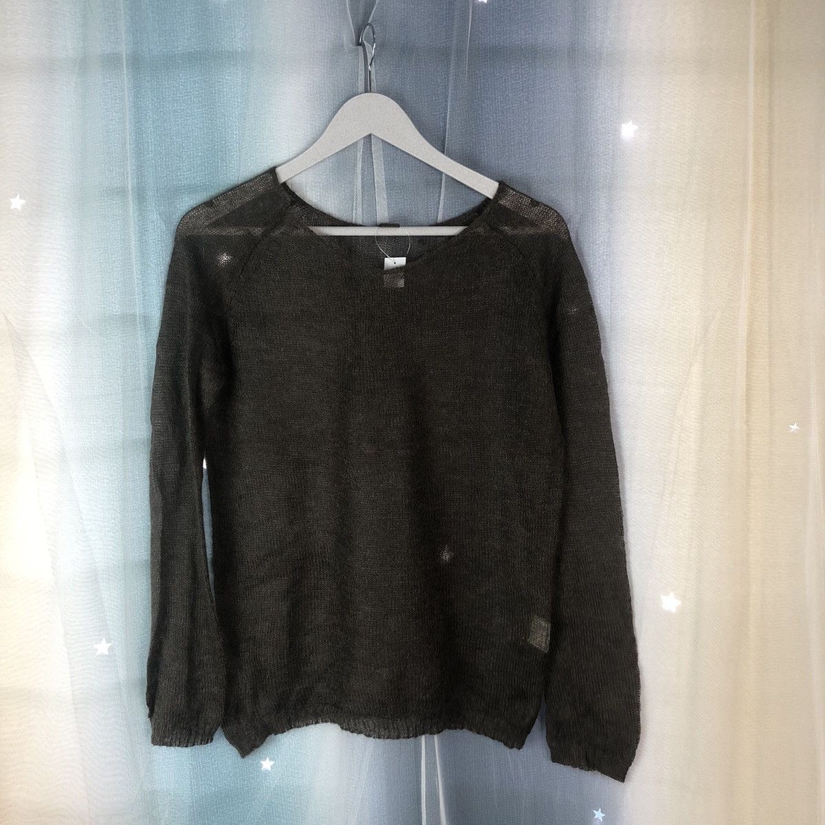 image of Homespun Knitwear Jeanasis Crochet Meshnet Brown Knitwear 7403, Women's (Size Medium)