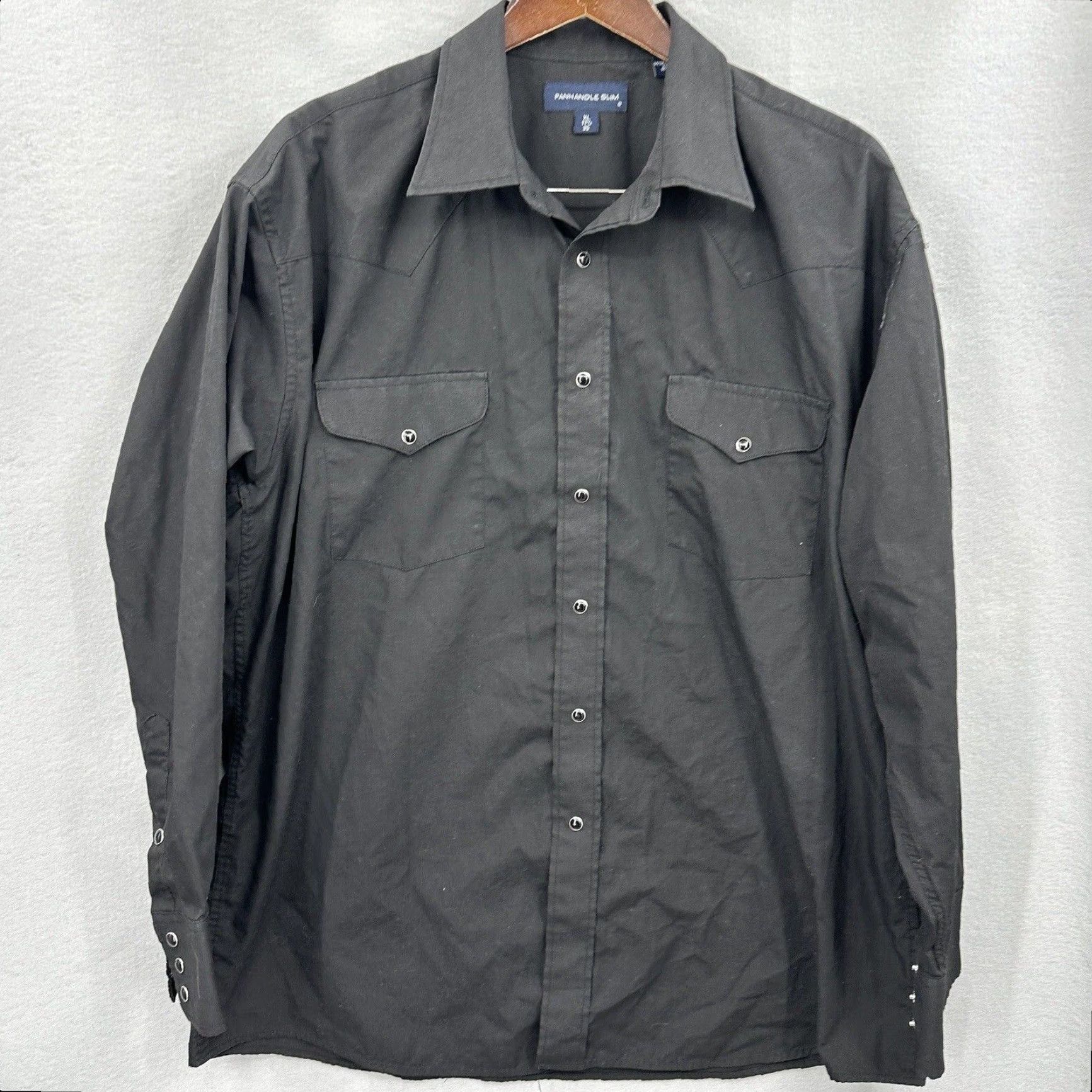 Vintage Panhandle Slim Men’s Shirt XL Black Western Button-Up 90s Cowboy Rockabilly Y2K Casual Size US XL / EU 56 / 4 - 3 Thumbnail