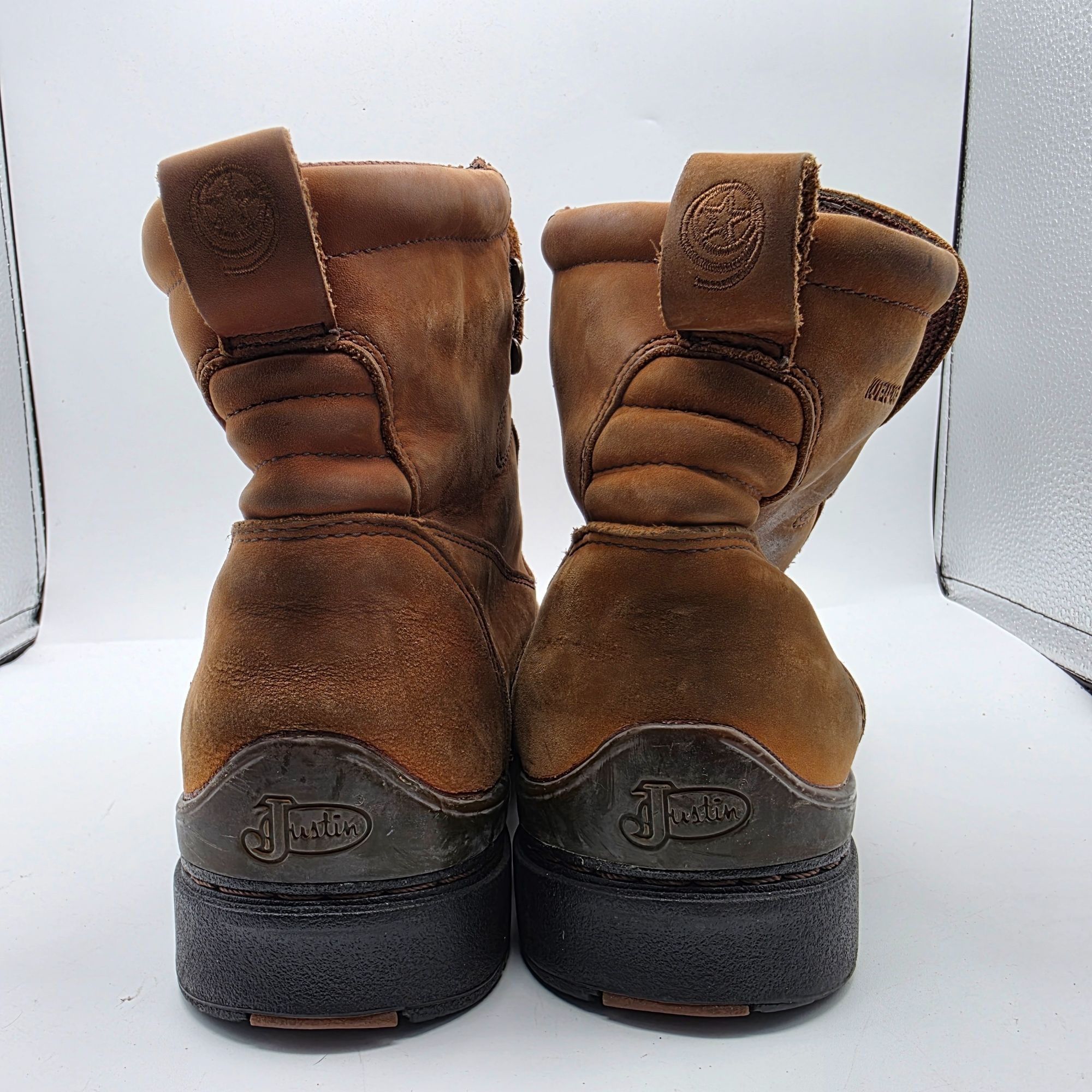 Justin Justin Mens Size 9 D Brown Work Boots Waterproof Outdoors Ca Size US 9 / EU 42 - 5 Thumbnail