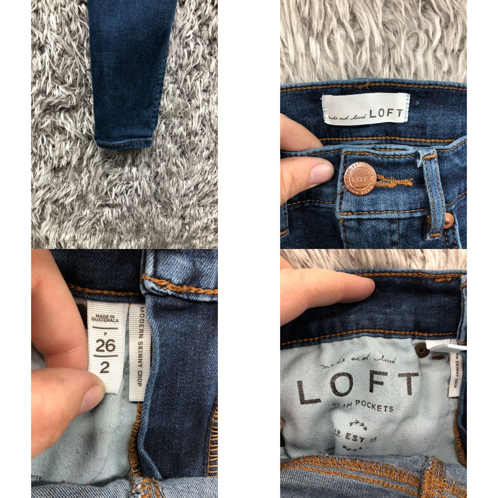 Loft LOFT Jeans Skinny Crop Size 2 Womens Mid Rise Dark Wash Blue Denim Size 26" / US 2 / IT 38 - 8 Thumbnail