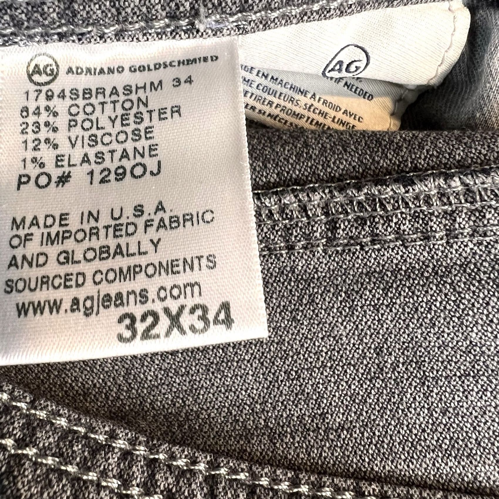 Vintage AG Adriano Goldschmied Everett Slim Jeans Mens 32x34 Gray Slim Distressed 5-Pocket Denim Size US 32 / EU 48 - 5 Thumbnail