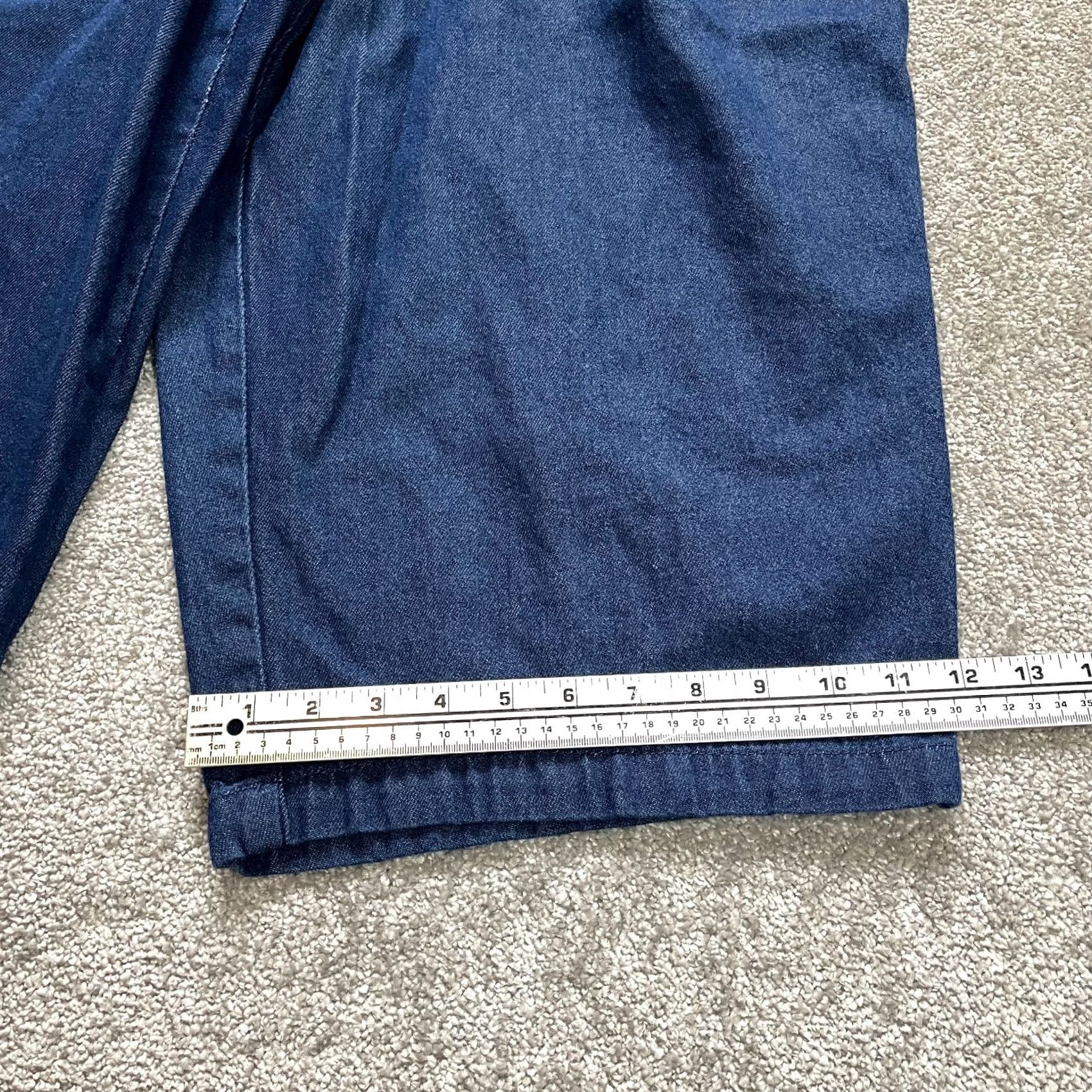 Vintage Woman Within Jeans Pants Womens Plus 28W Dark Wash Wide Leg Denim Cropped 40x20 Blue 100% Cotton Zip Adult Womens Size 27" / US 4 / IT 40 - 2 Thumbnail