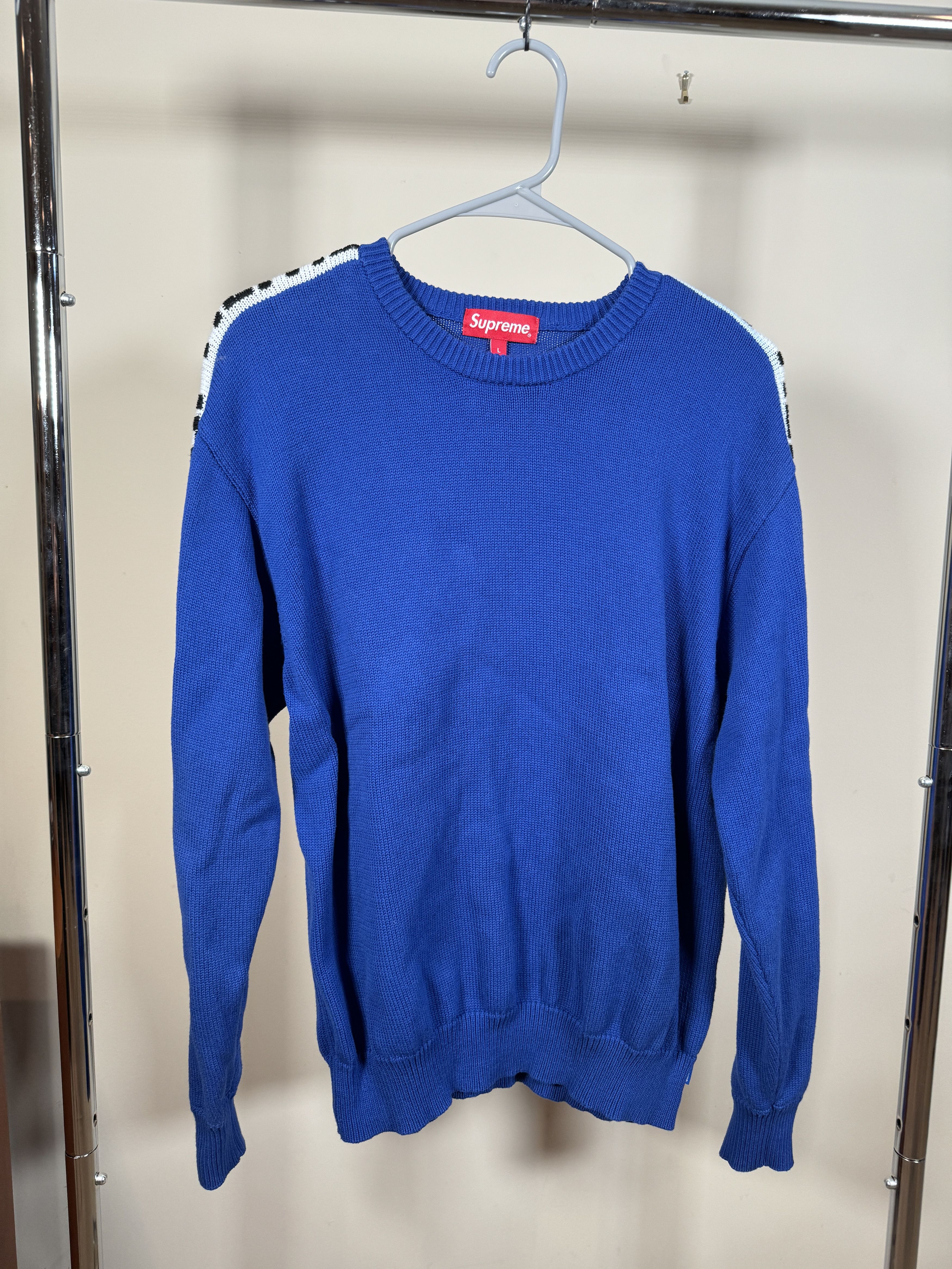 Supreme Supreme SS17 Sleeve Stripe Sweater Blue | Grailed