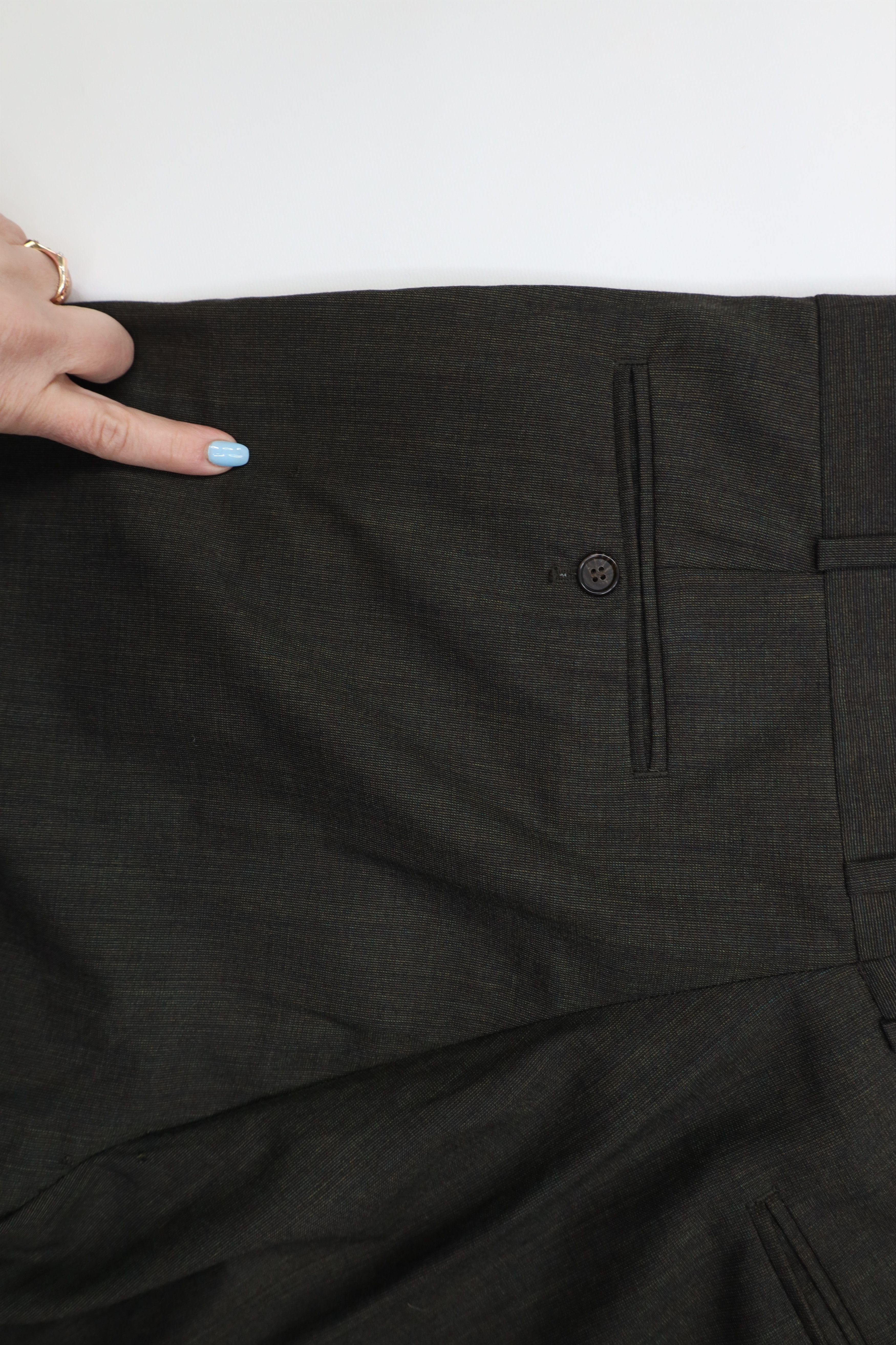 Vintage Vintage 90s Streetwear Wool Knit Wide Leg Chino Pants Green Size US 34 / EU 50 - 15 Thumbnail