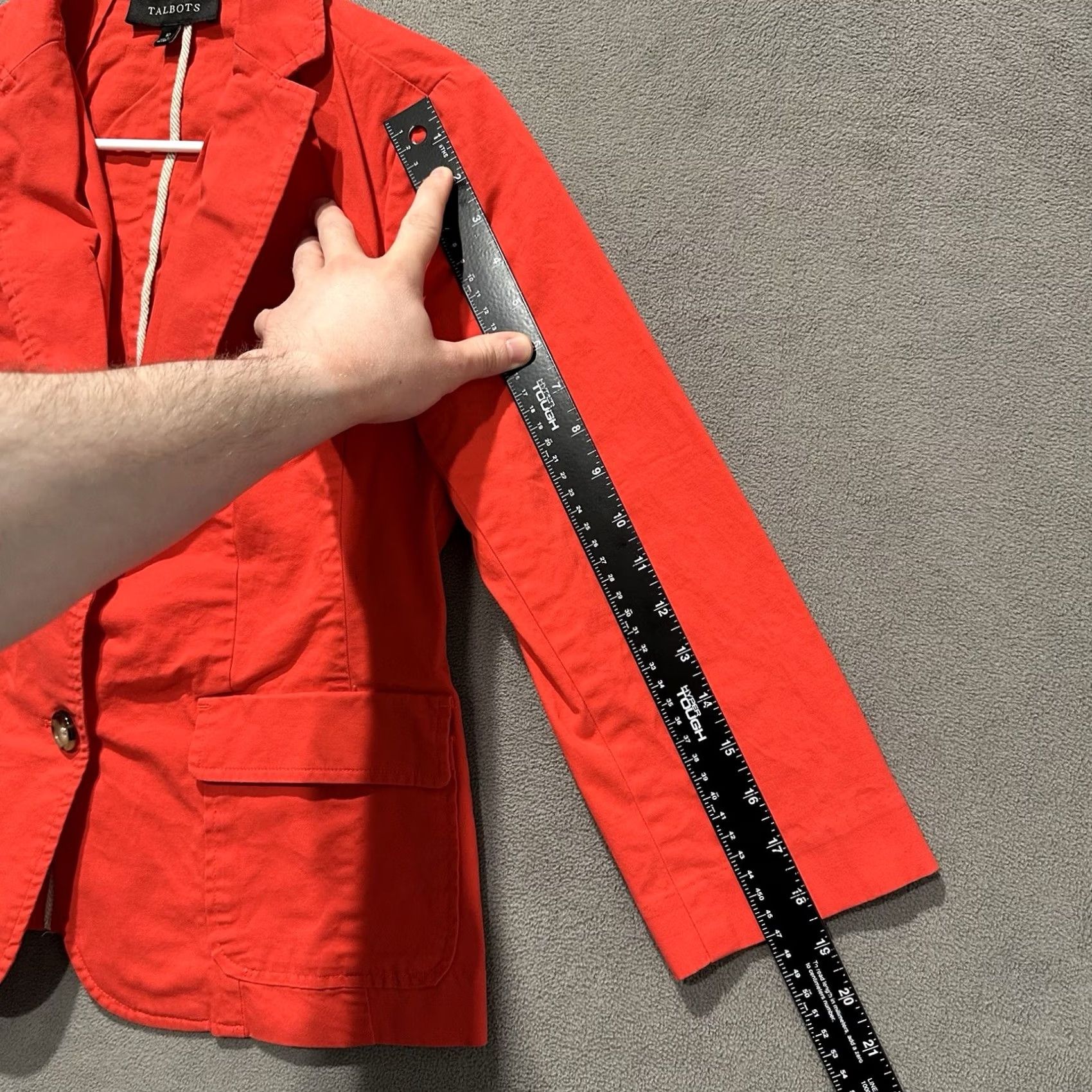 Talbots Talbots Blazer Womens Size 10 Red Two Button Cotton Blend Office Casual EUC Shirt Jacket Blazer Size L / US 10 / IT 46 - 7 Thumbnail